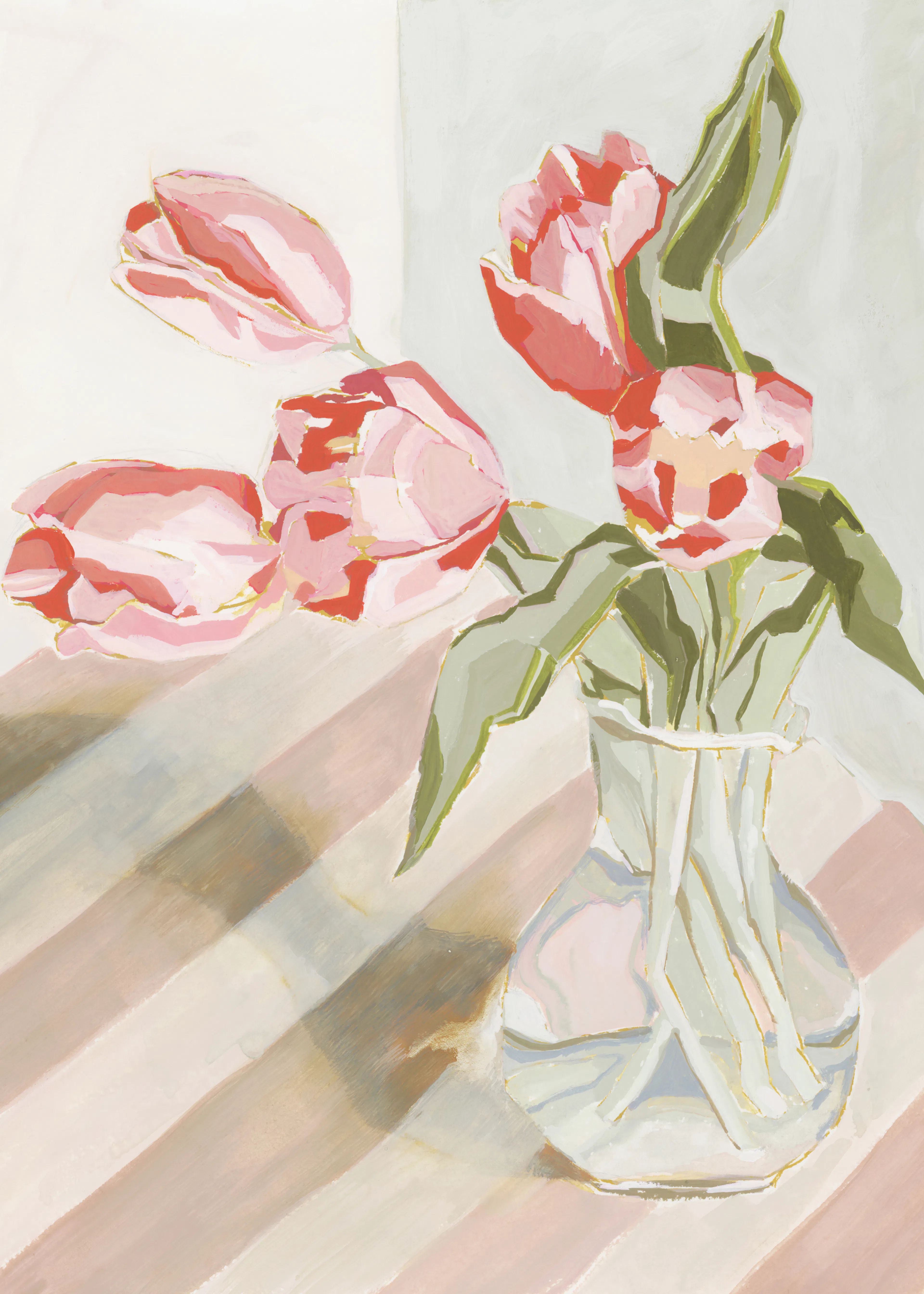 Lucrecia Caporale - Roze Tulpen in Vaas Poster 0