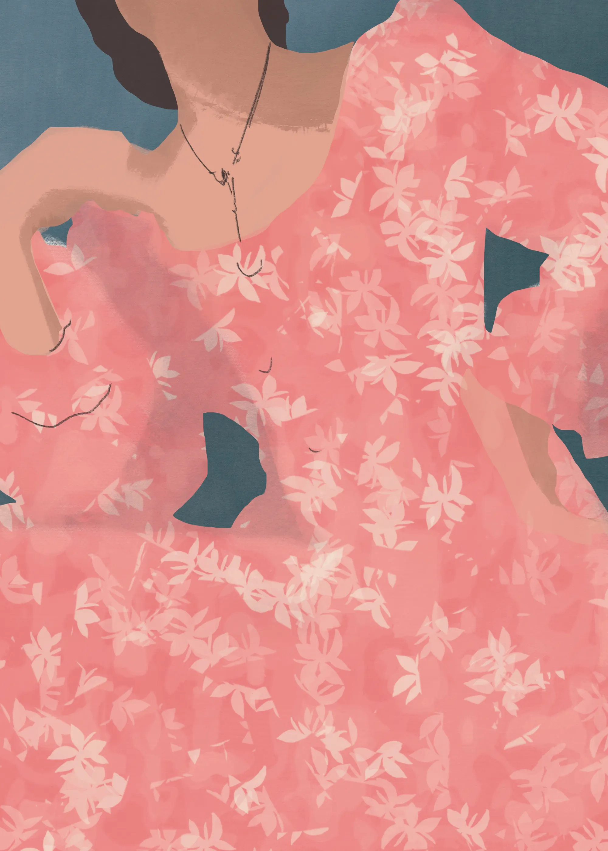 Little Dean - Rosa Blomstereleganse Plakat 0