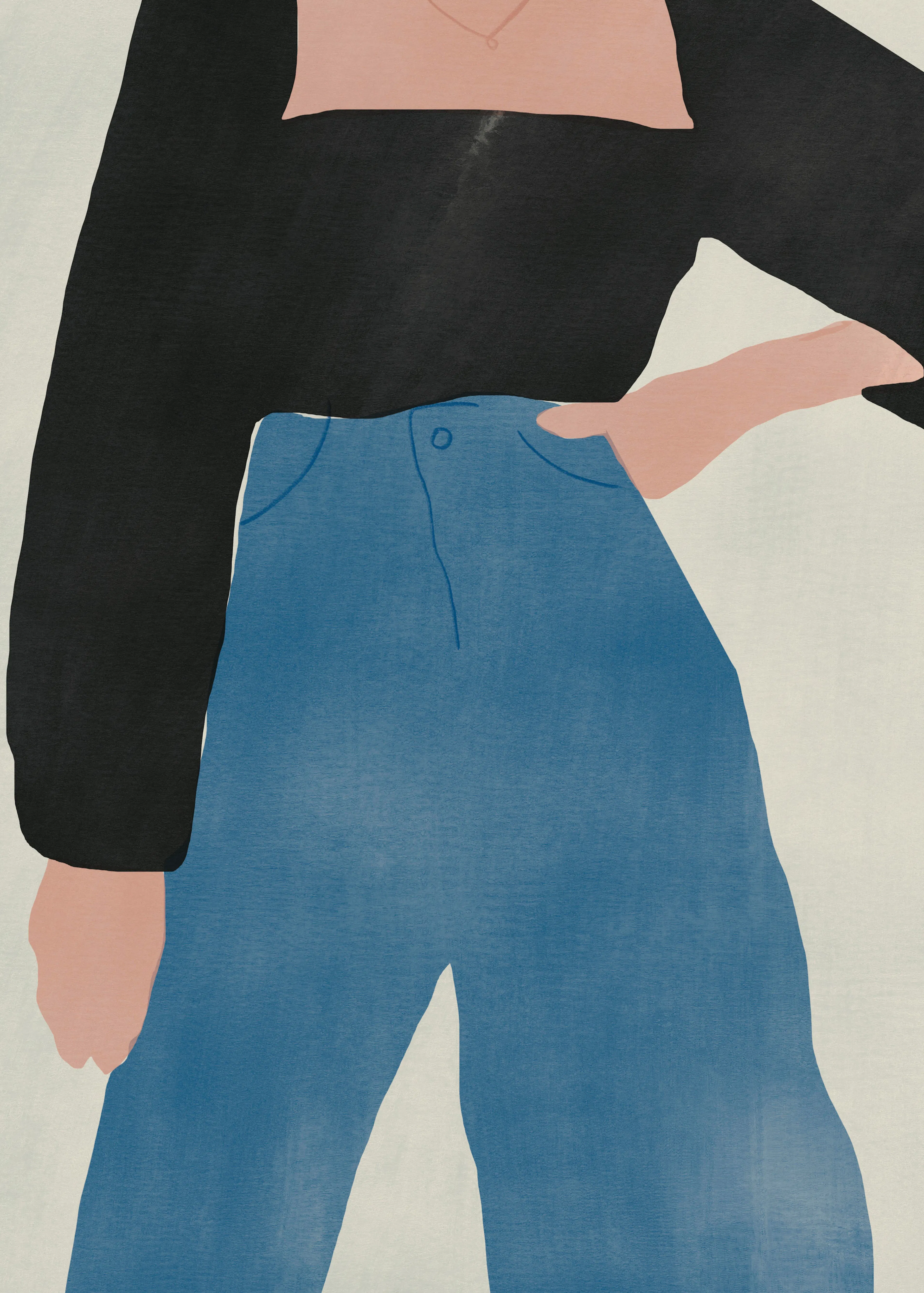 Little Dean - Stilig Kvinne i Jeans Plakat 0
