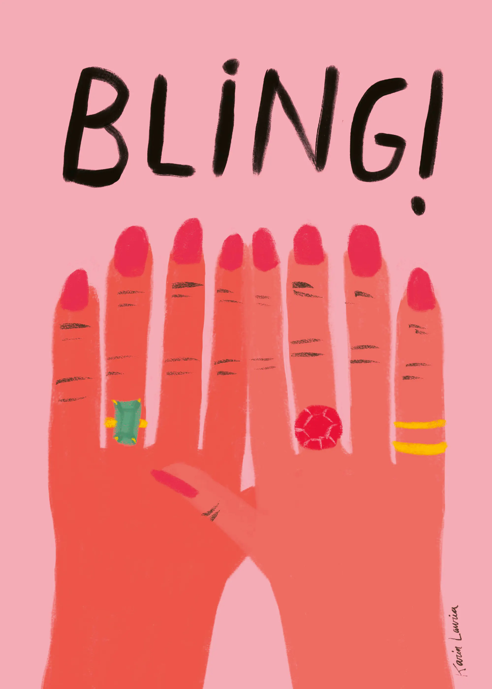 Karin Lauria - Bling Fashion Hands Juliste 0