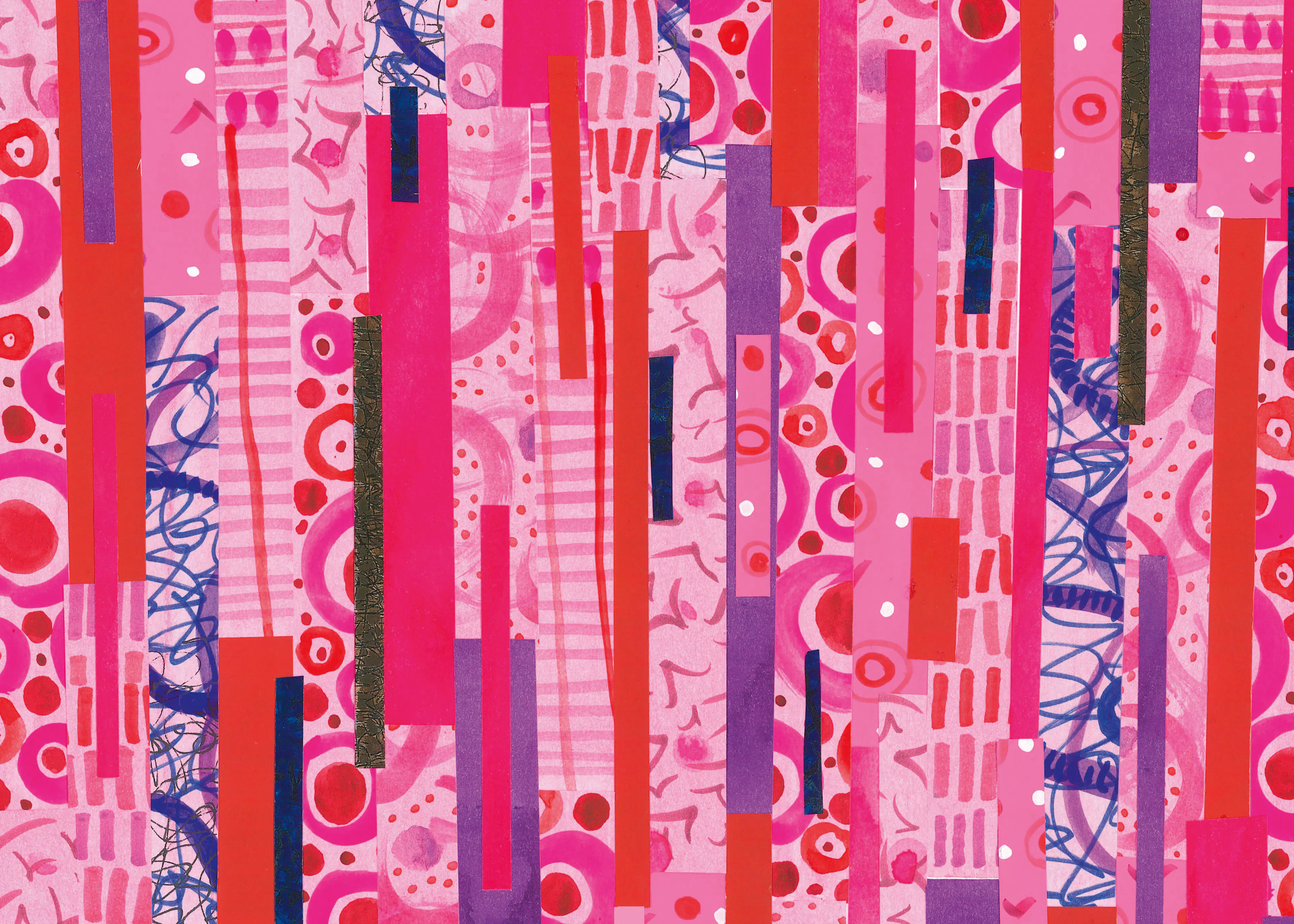 Isabelle Brent - Bold Pink Patterned Stripes Poster 0