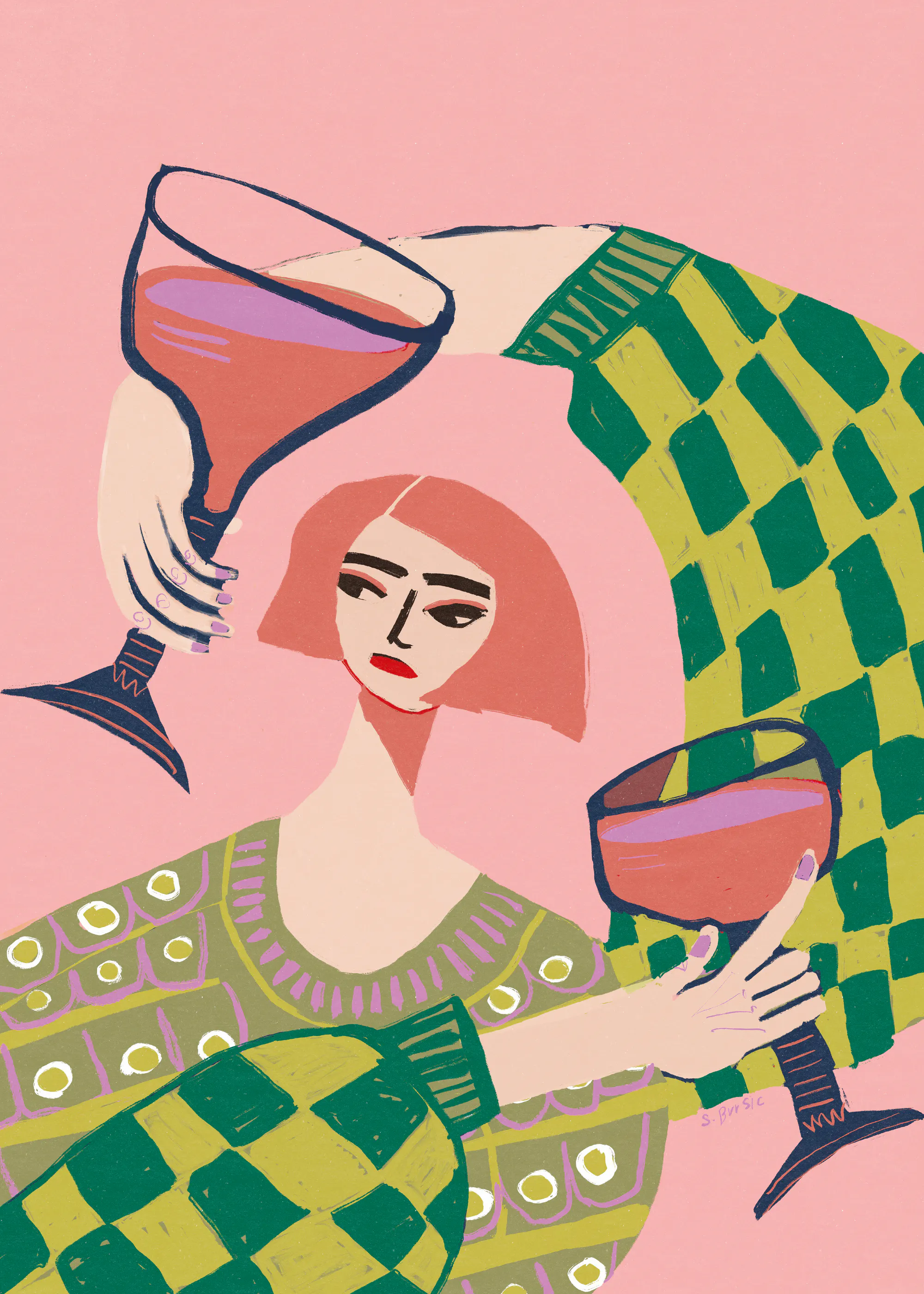 Sharyn Bursic - Girls Night Wine Poster 0