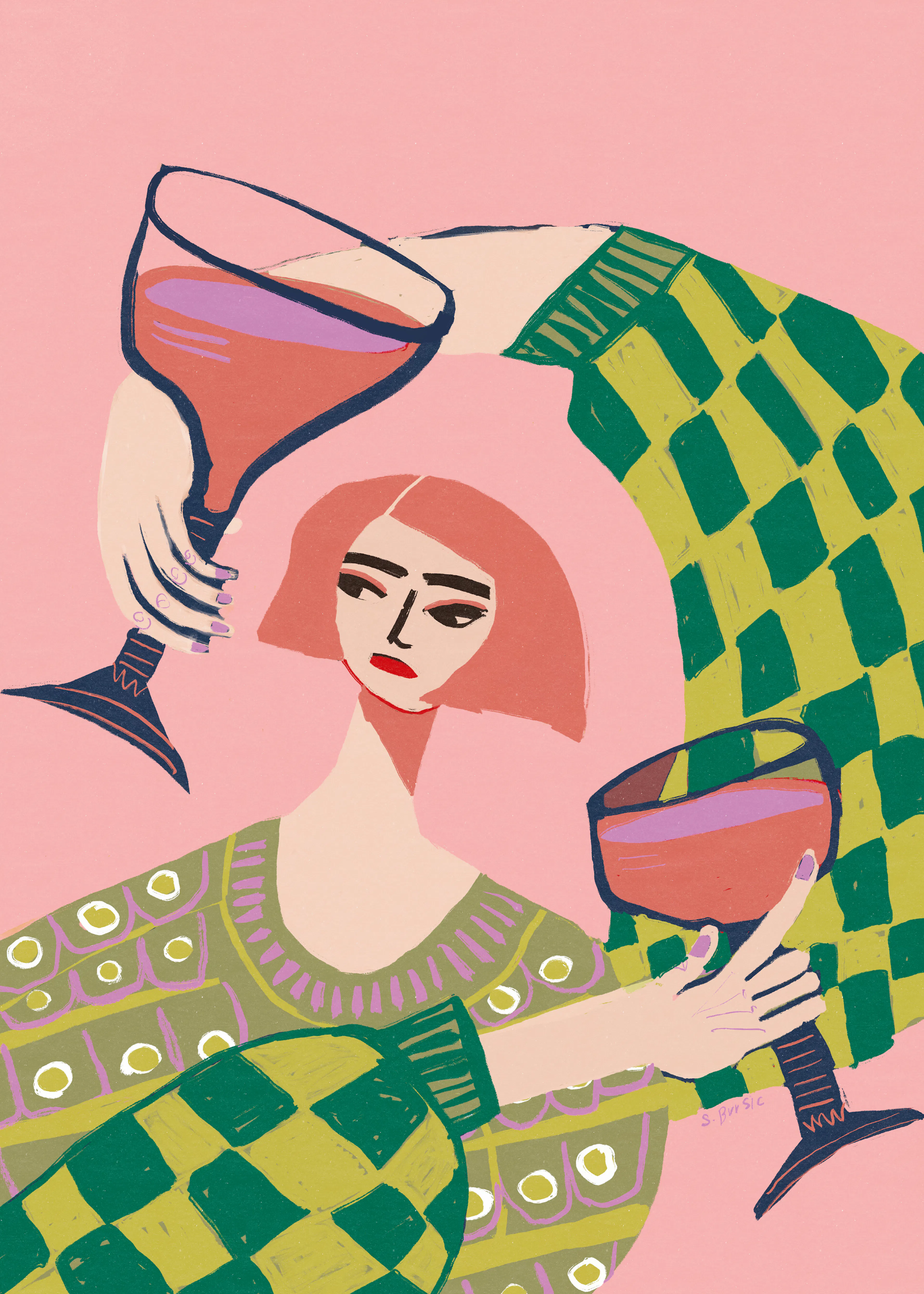 Sharyn Bursic - Girls Night Wine Poster 0