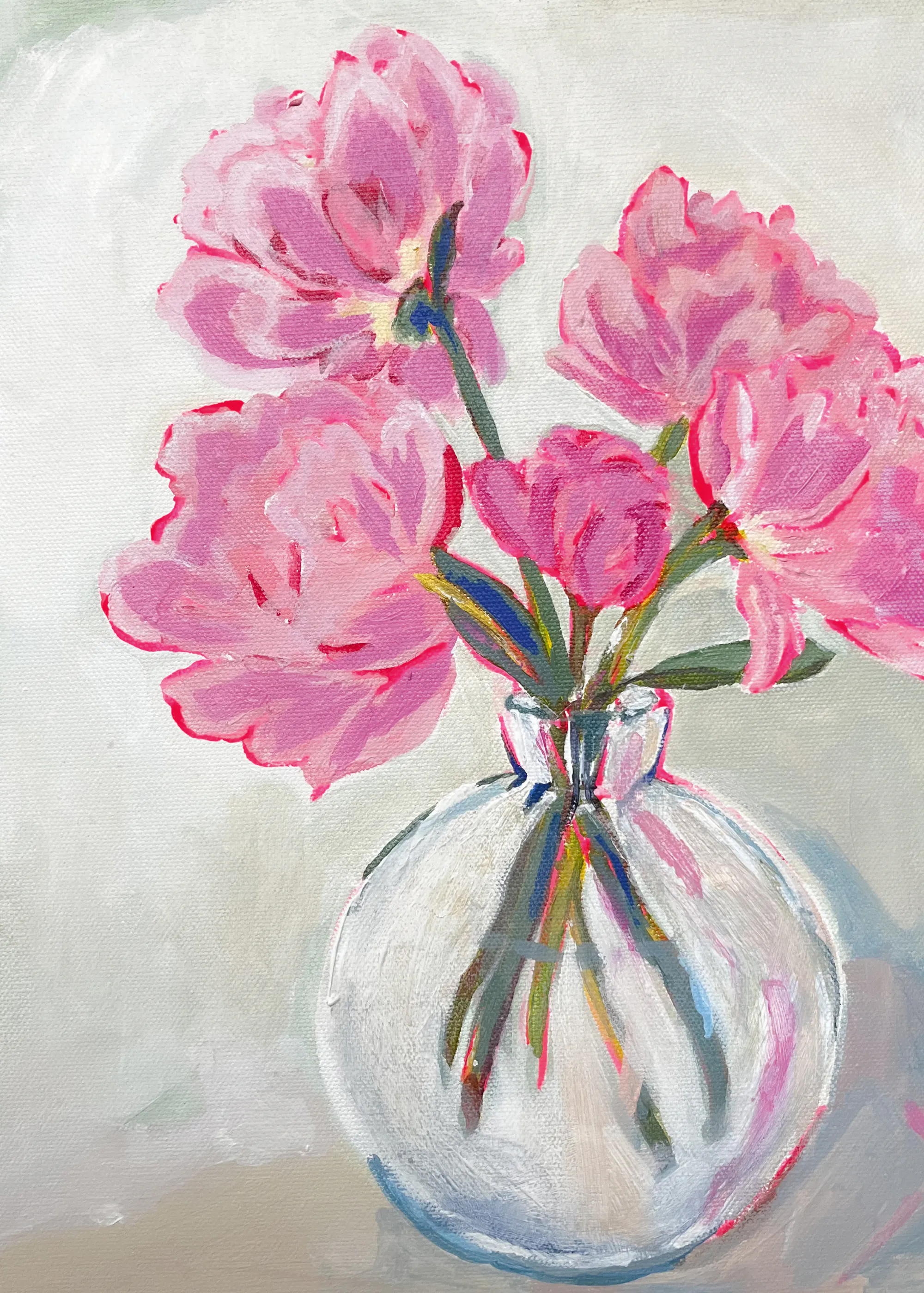 Madison Phipps - Rosa Blomster Glassvase Plakat 0