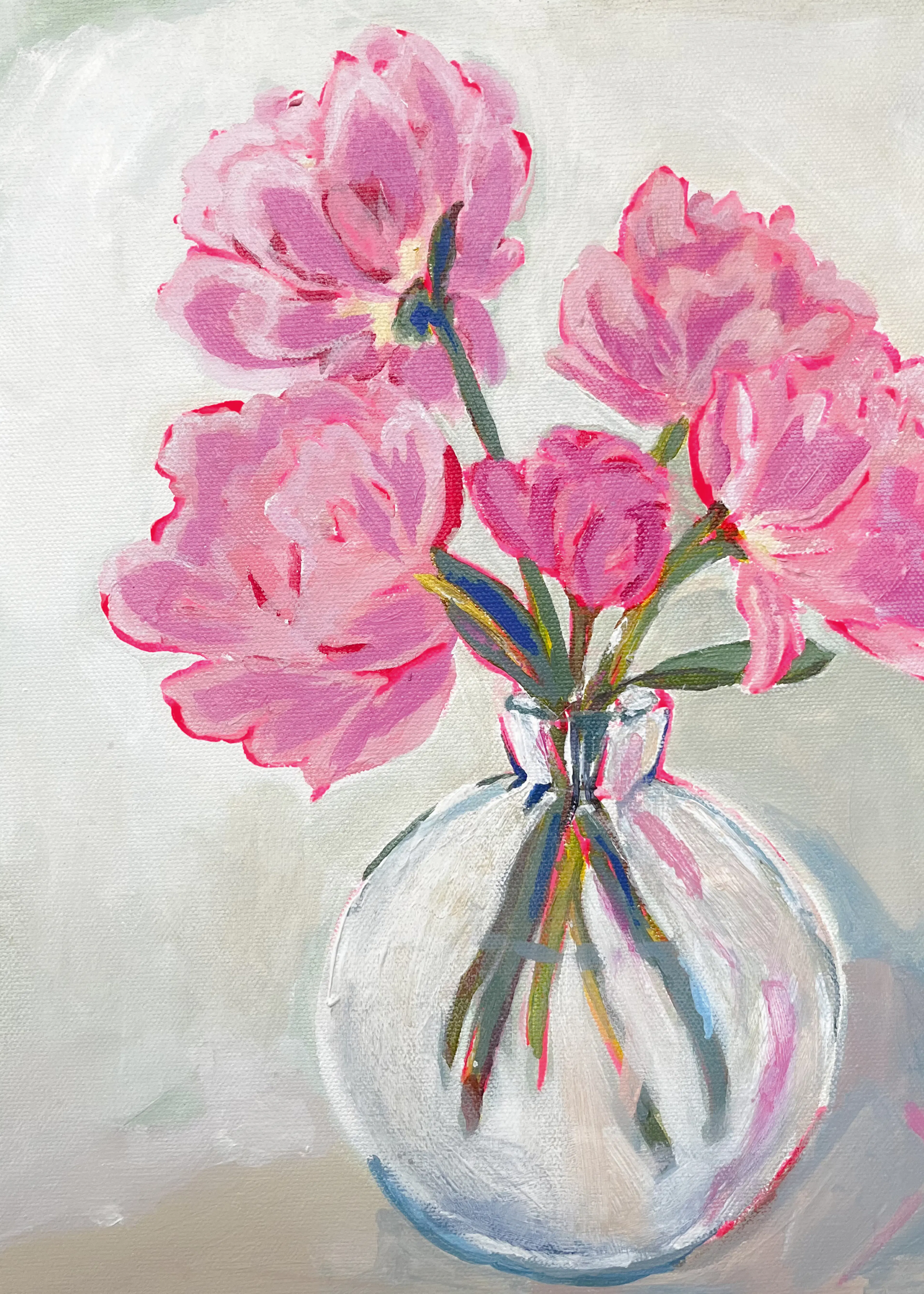Madison Phipps - Rosa Blomster Glassvase Plakat 0