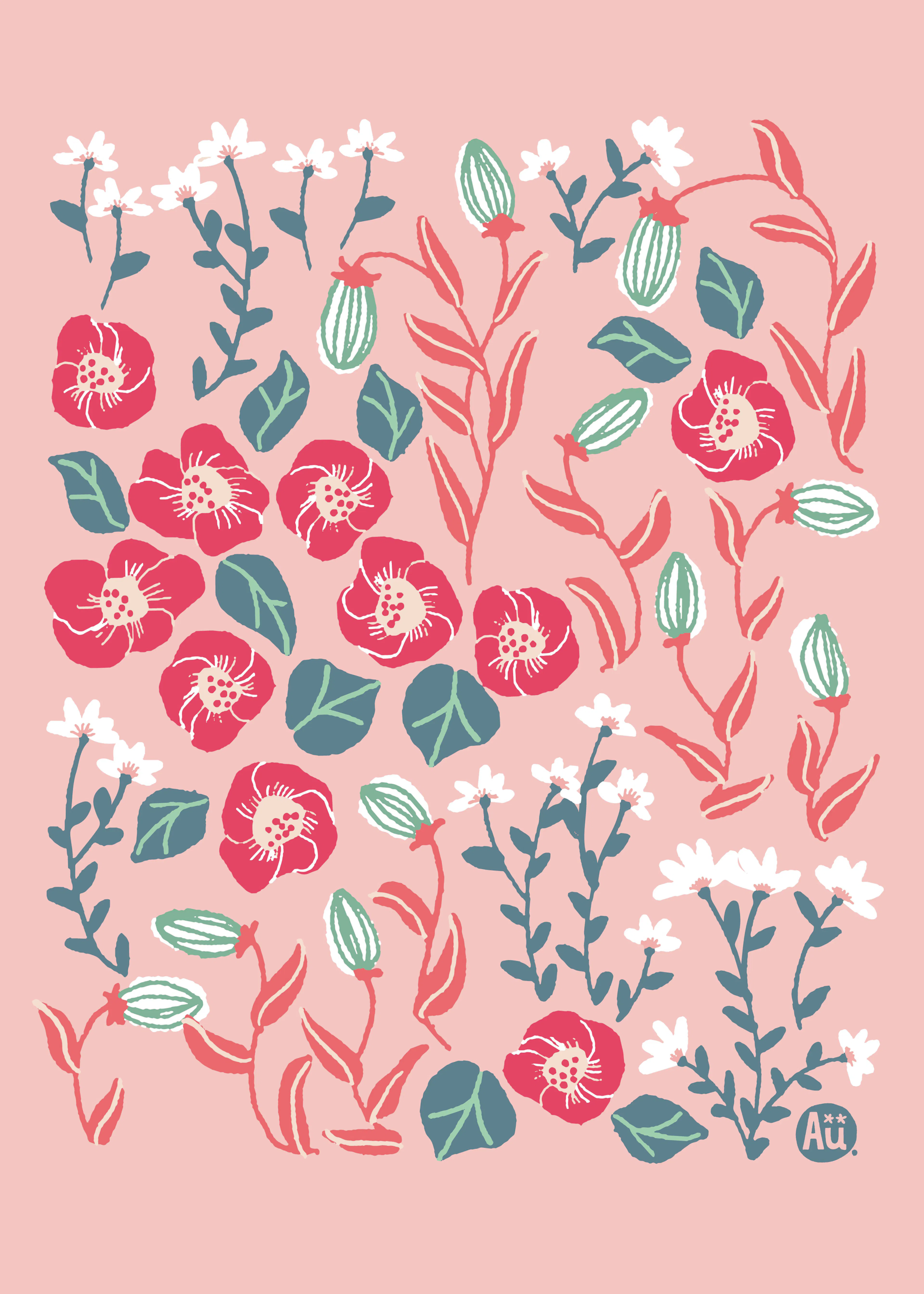 Aia Ueno - Zarte Gartenblumen Poster 0