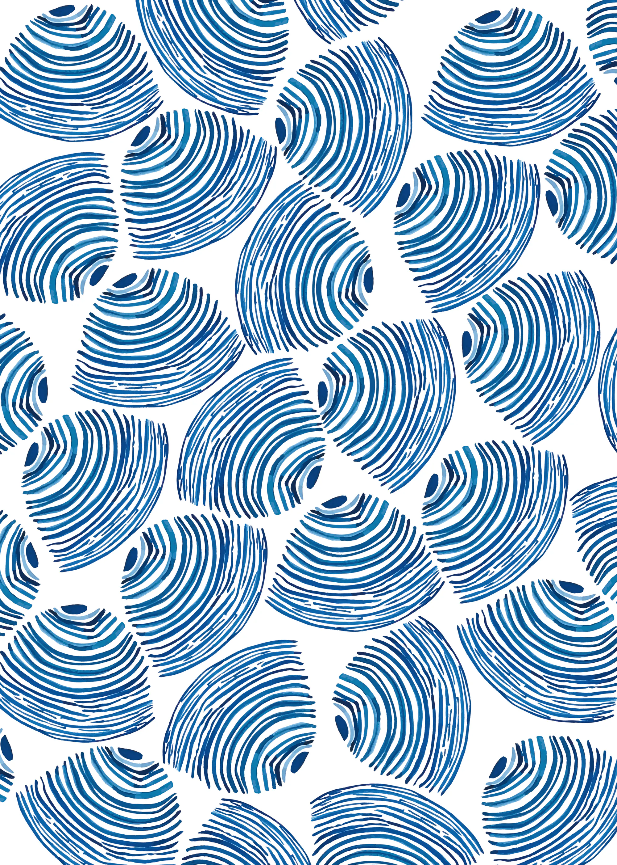 Elizabeth C - Organische Blauwe Patronen Poster 0