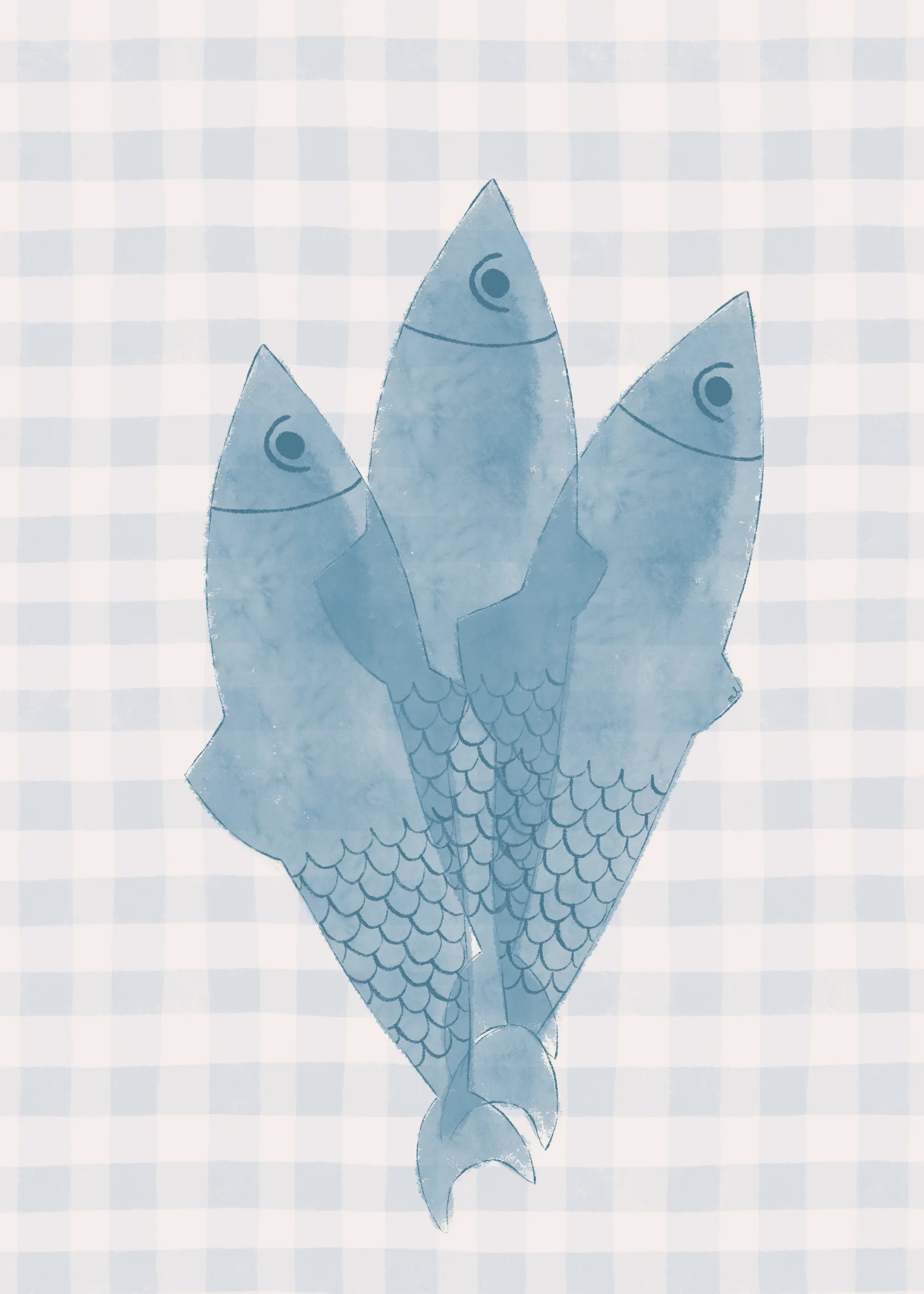 Menina Lisboa - Poisson Vichy Bleu Poster 0