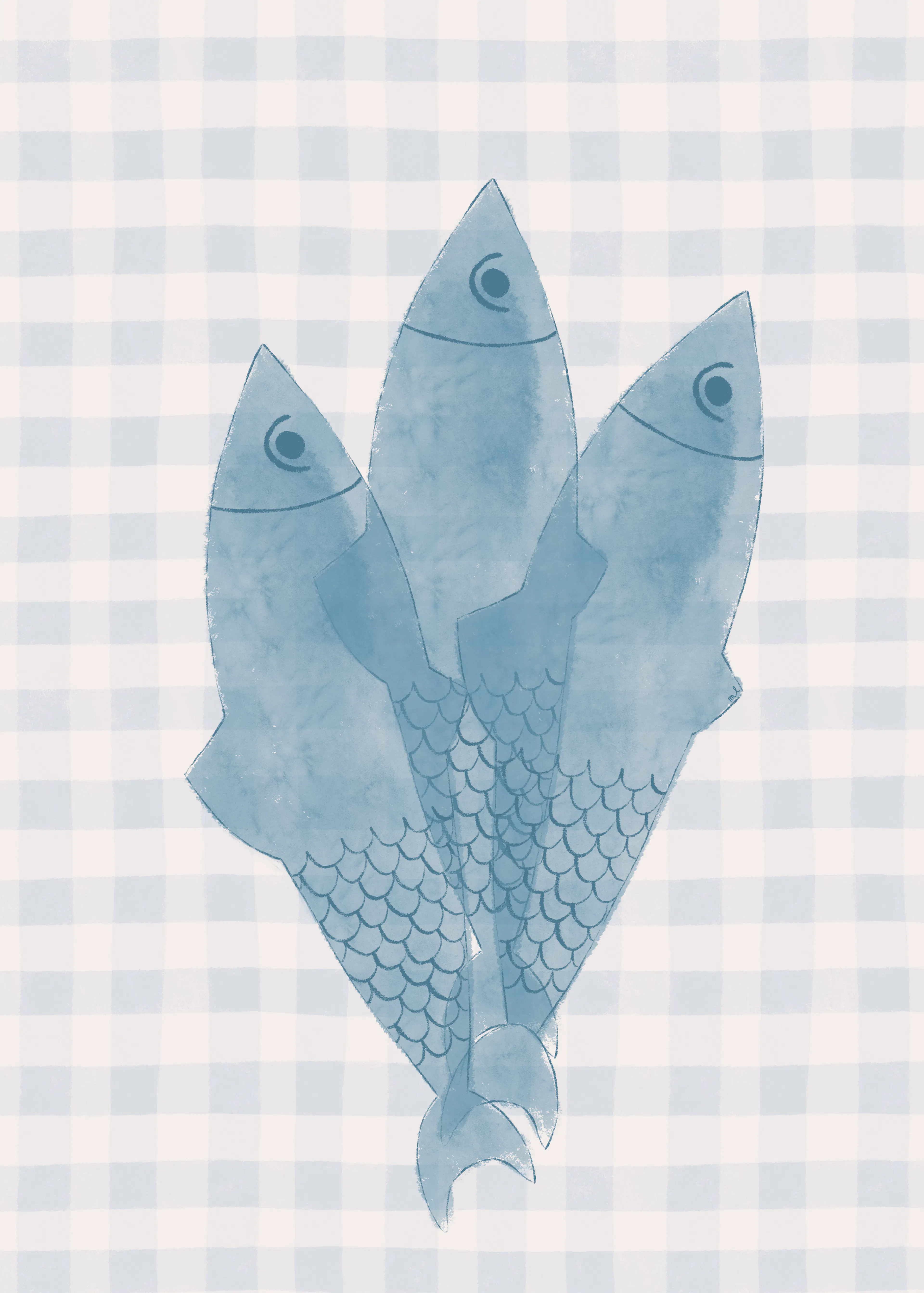 Menina Lisboa - Poisson Vichy Bleu Poster 0