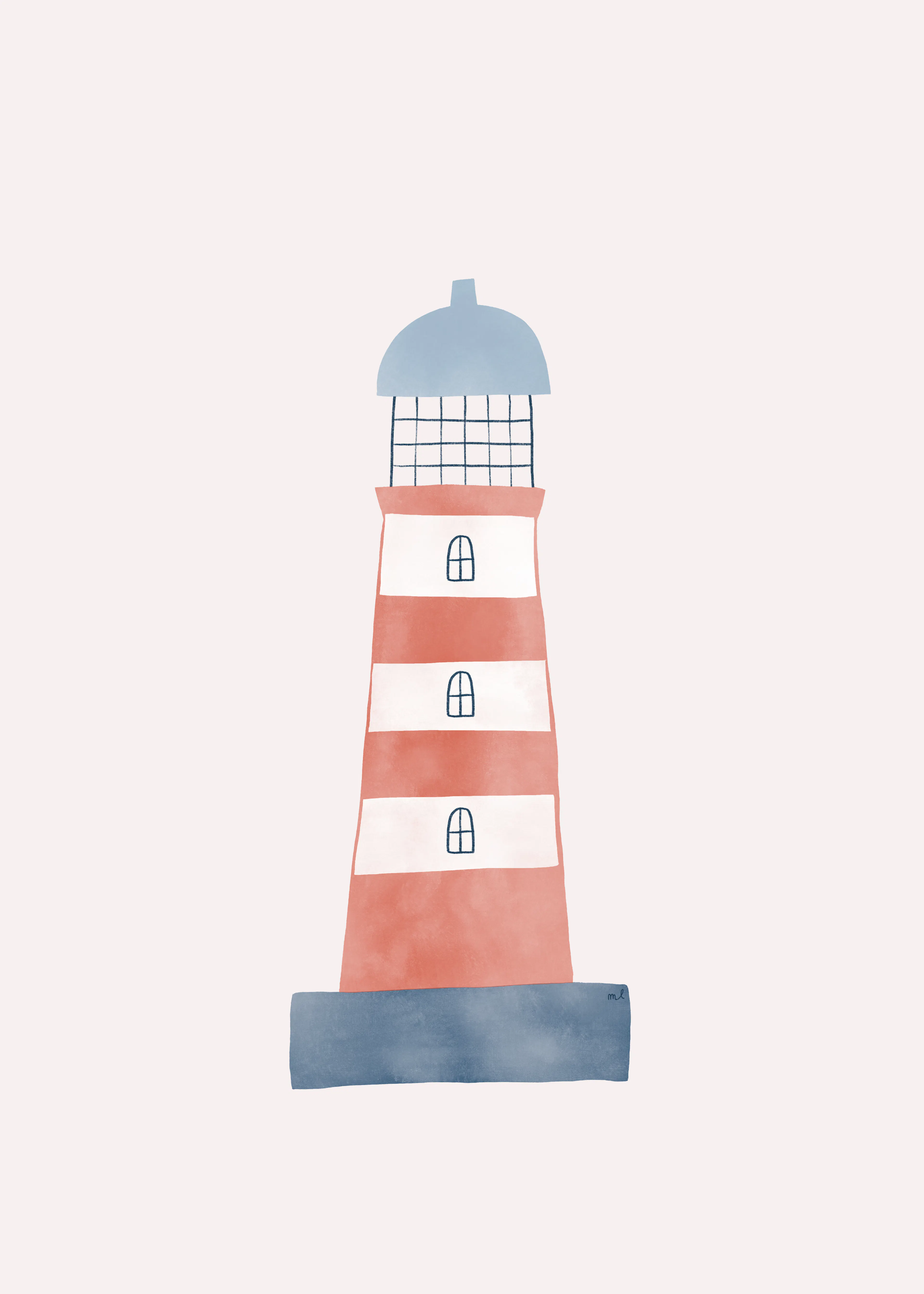 Menina Lisboa - Affiche Phare Rayé Charmant 0