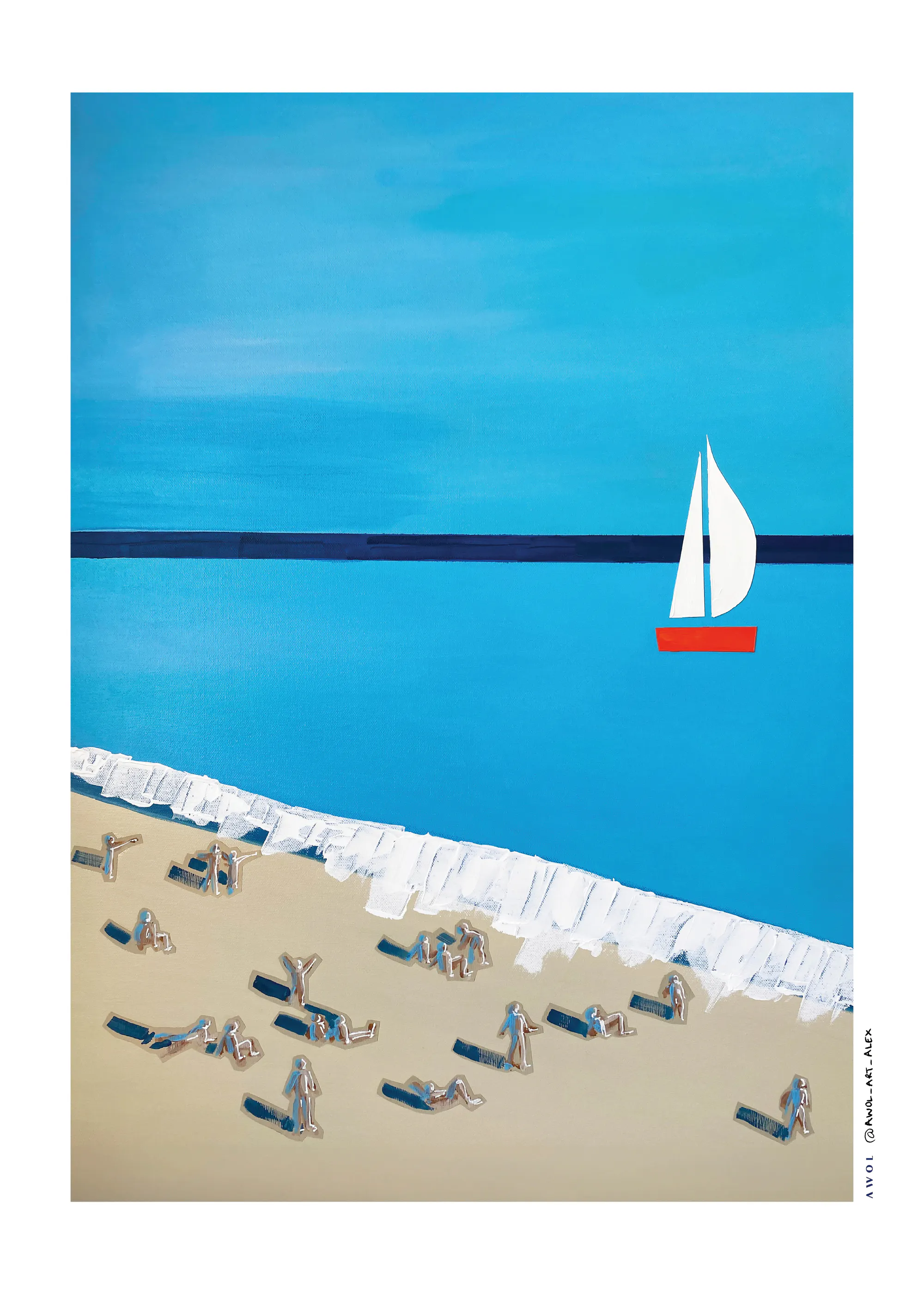 Awol Art Alex - Journée à la Plage Minimaliste Affiche 0