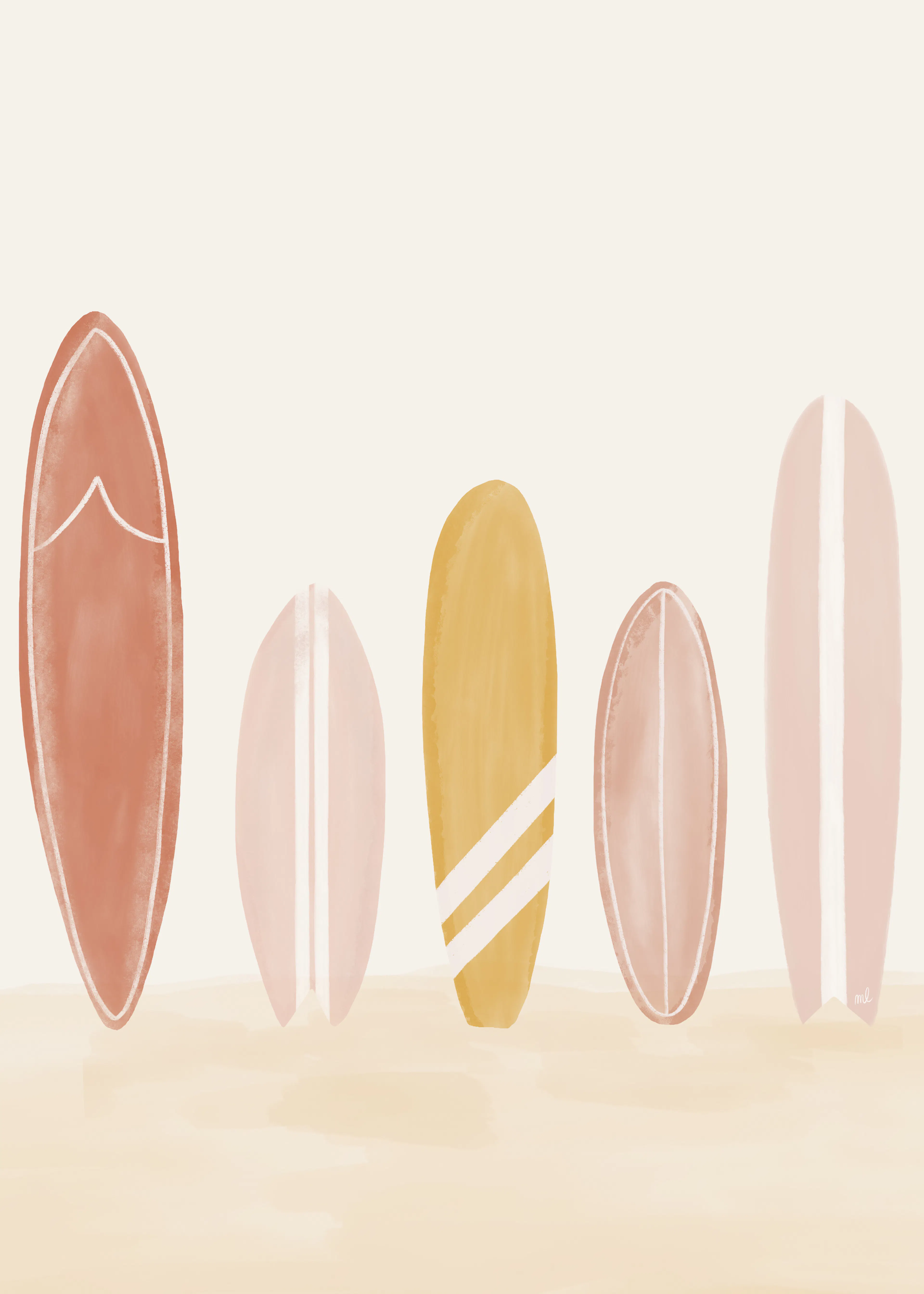 Menina Lisboa - Planches de Surf Plage Bohème Affiche 0