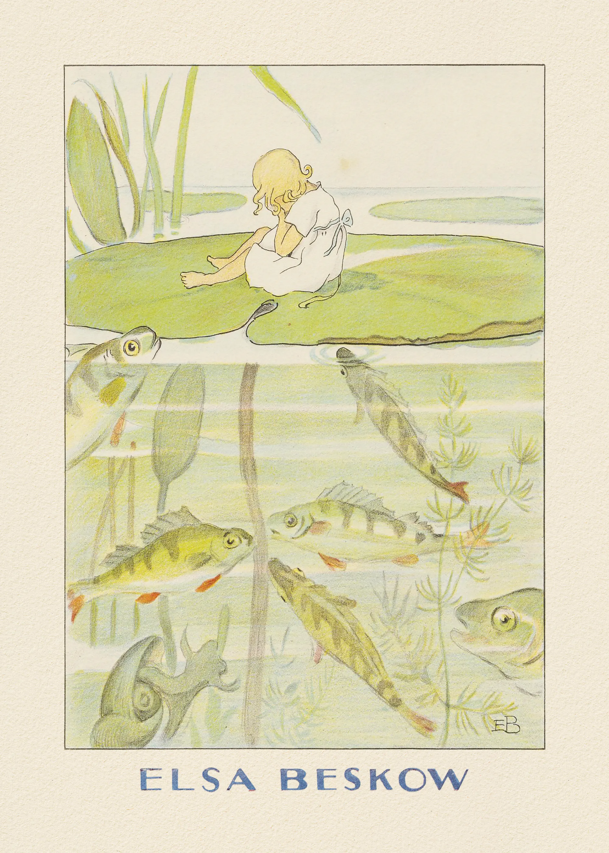 Elsa Beskow and Hc Andersen - Tummelisa Näckrosbladet - Elsa Beskow Hc Andersen Póster 0