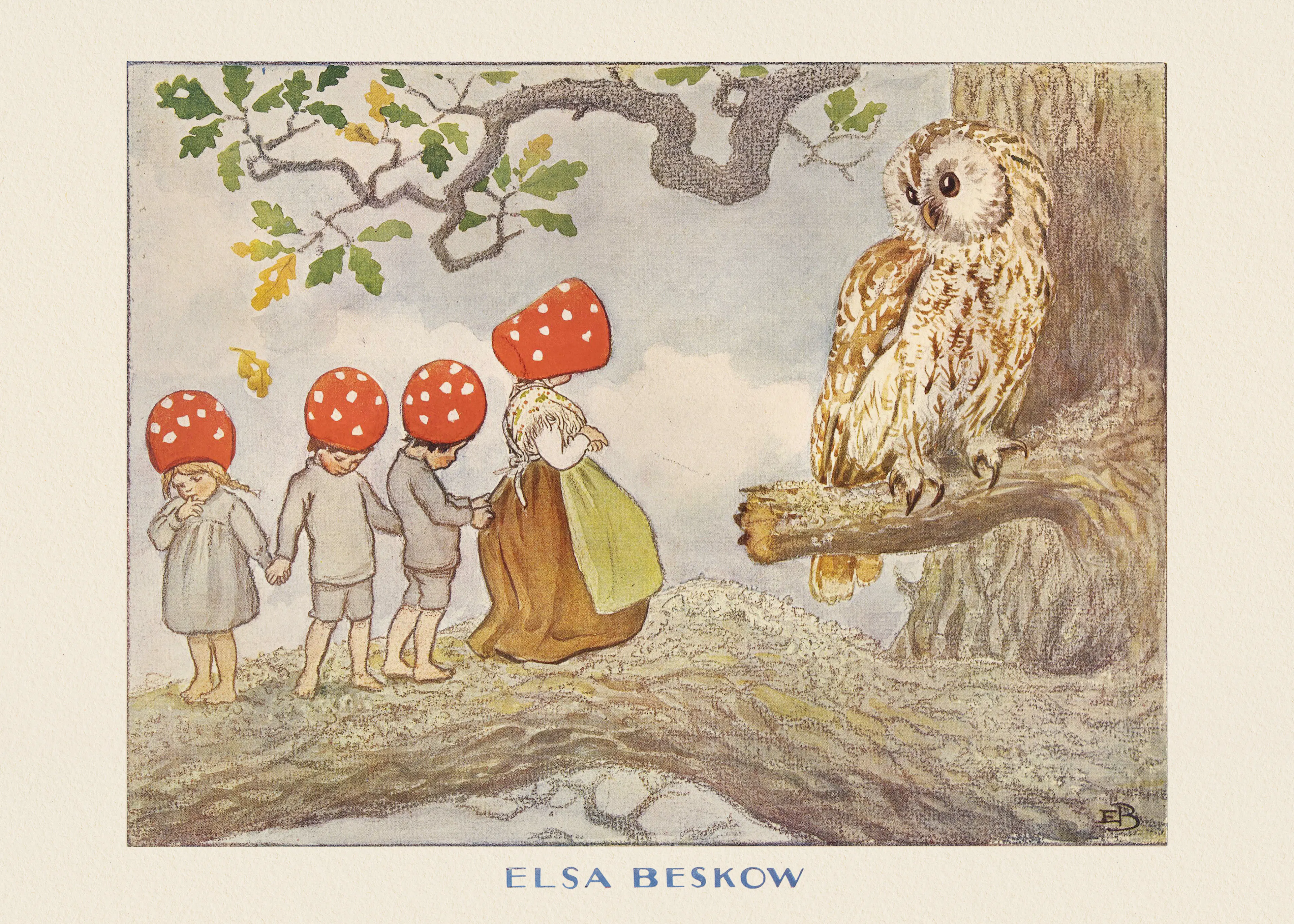 Elsa Beskow - Tomtebobarnen - Ugglan Poster 0