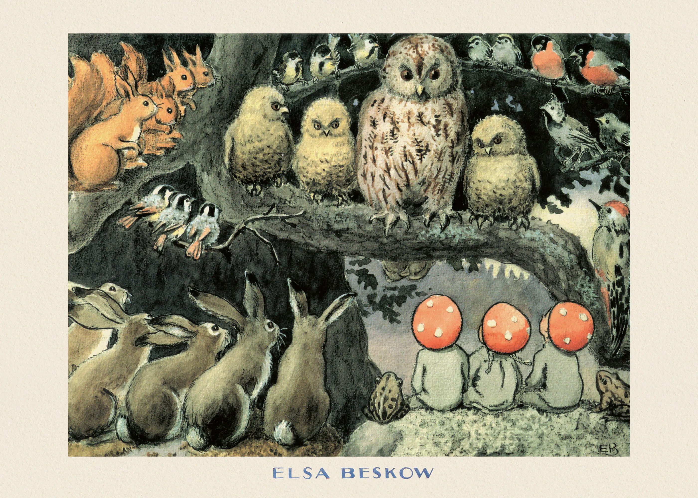 Elsa Beskow - Tomtebobarnen - Skogsdjuren Border Print 0
