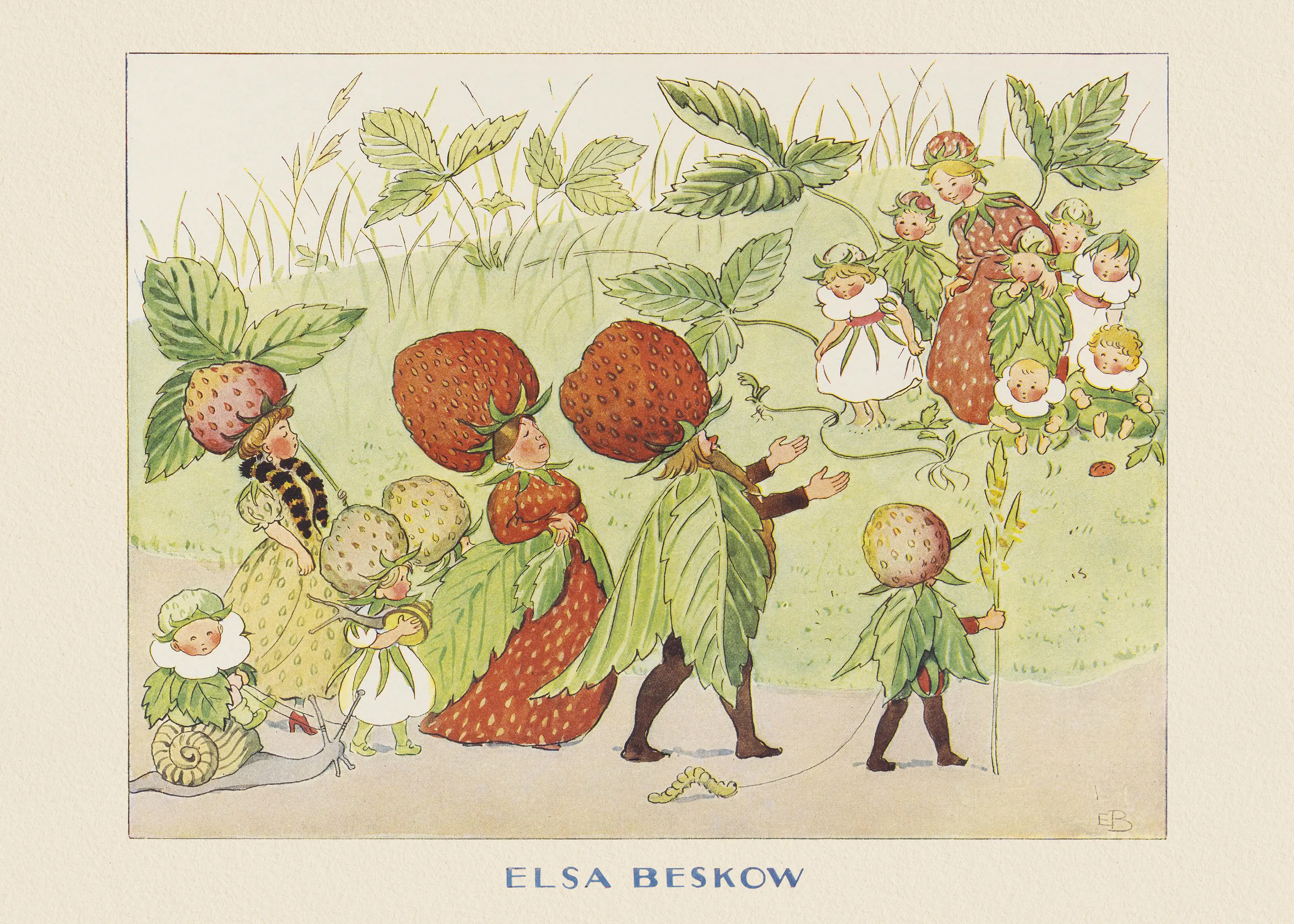 Elsa Beskow - Lasse Liten I Trädgården - Jordgubbsfamiljen Poster 0
