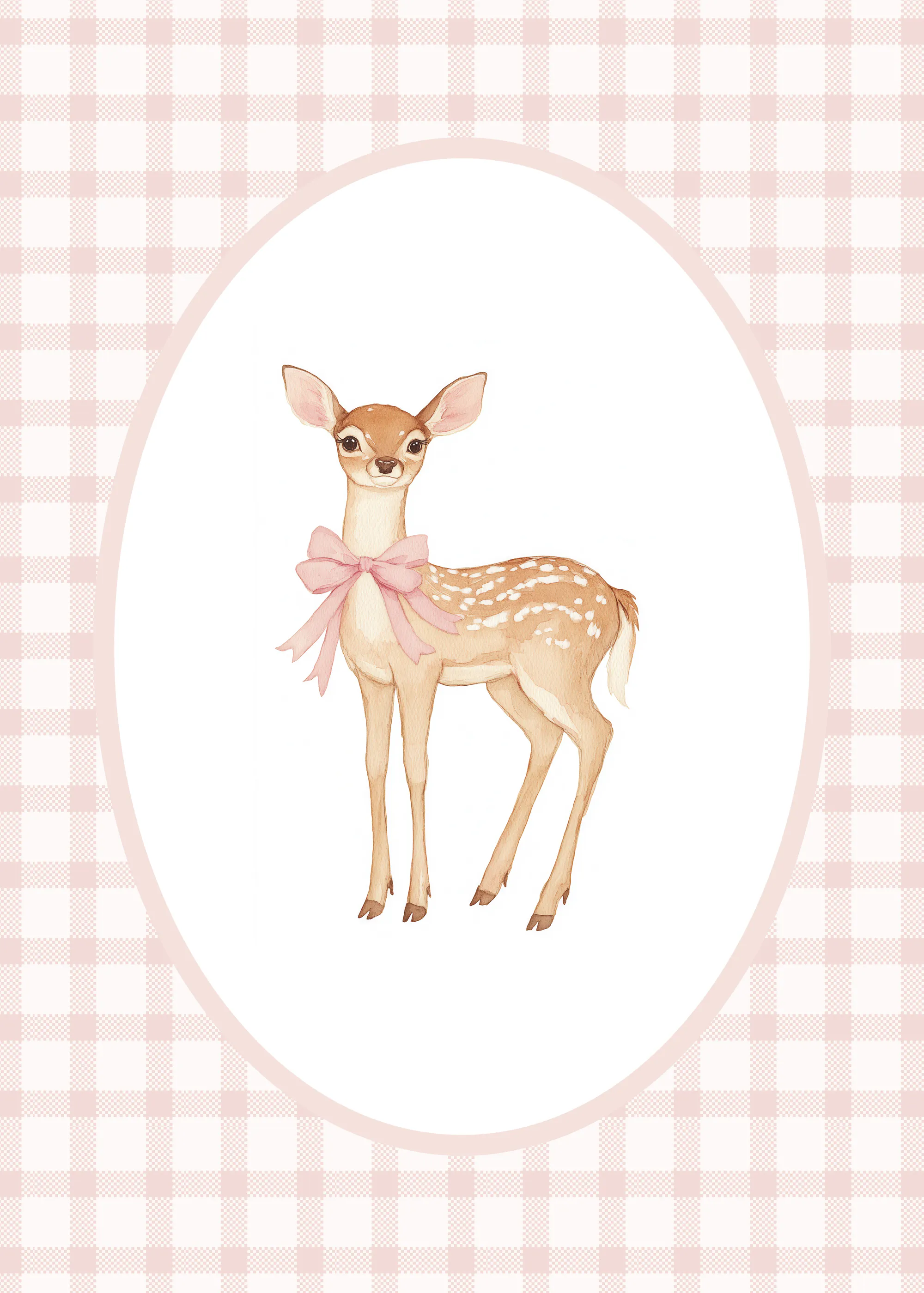 Melloi Art Prints - Cute Fawn Pink Bow Poster 0