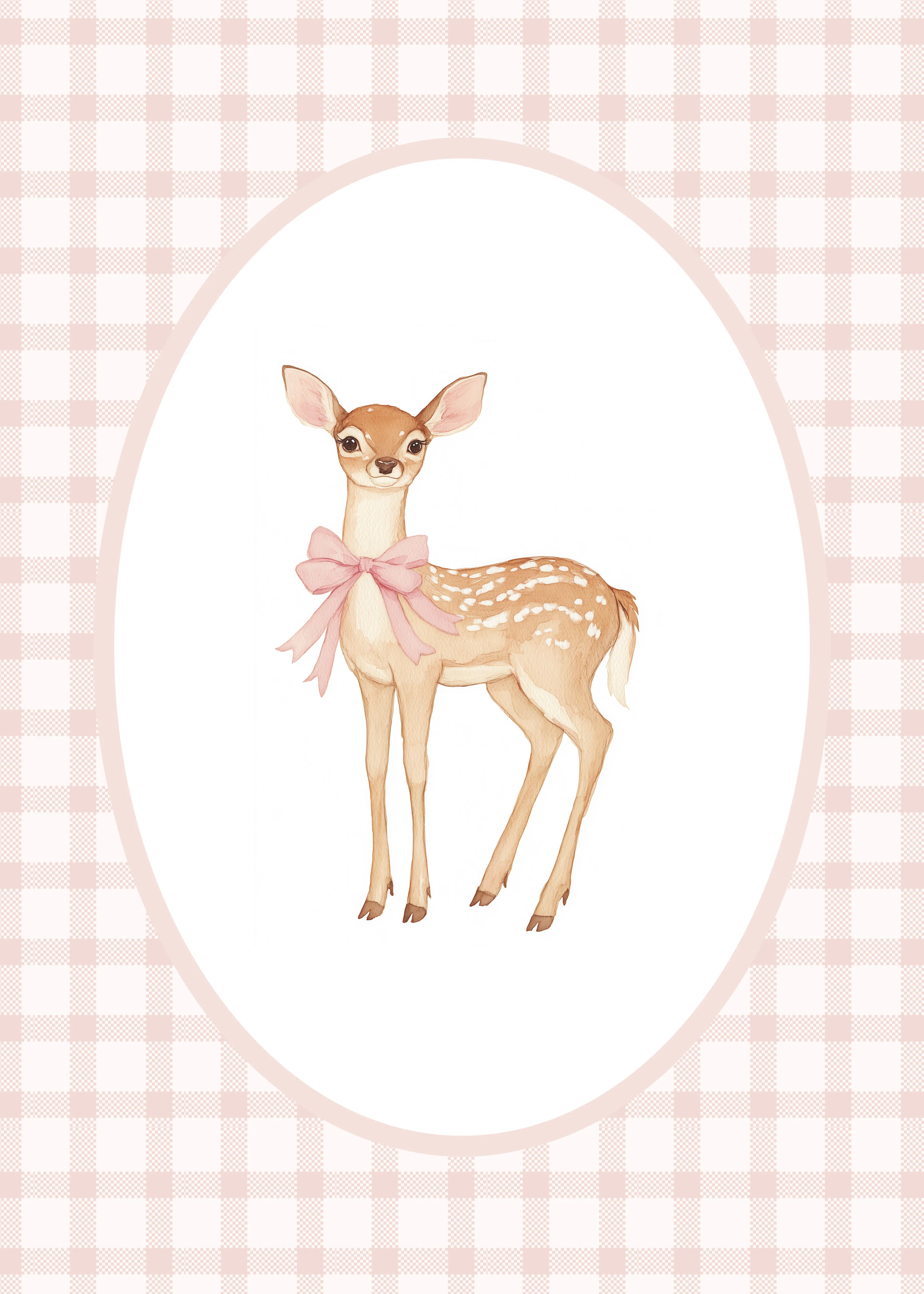 Melloi Art Prints - Cute Fawn Pink Bow Poster 0
