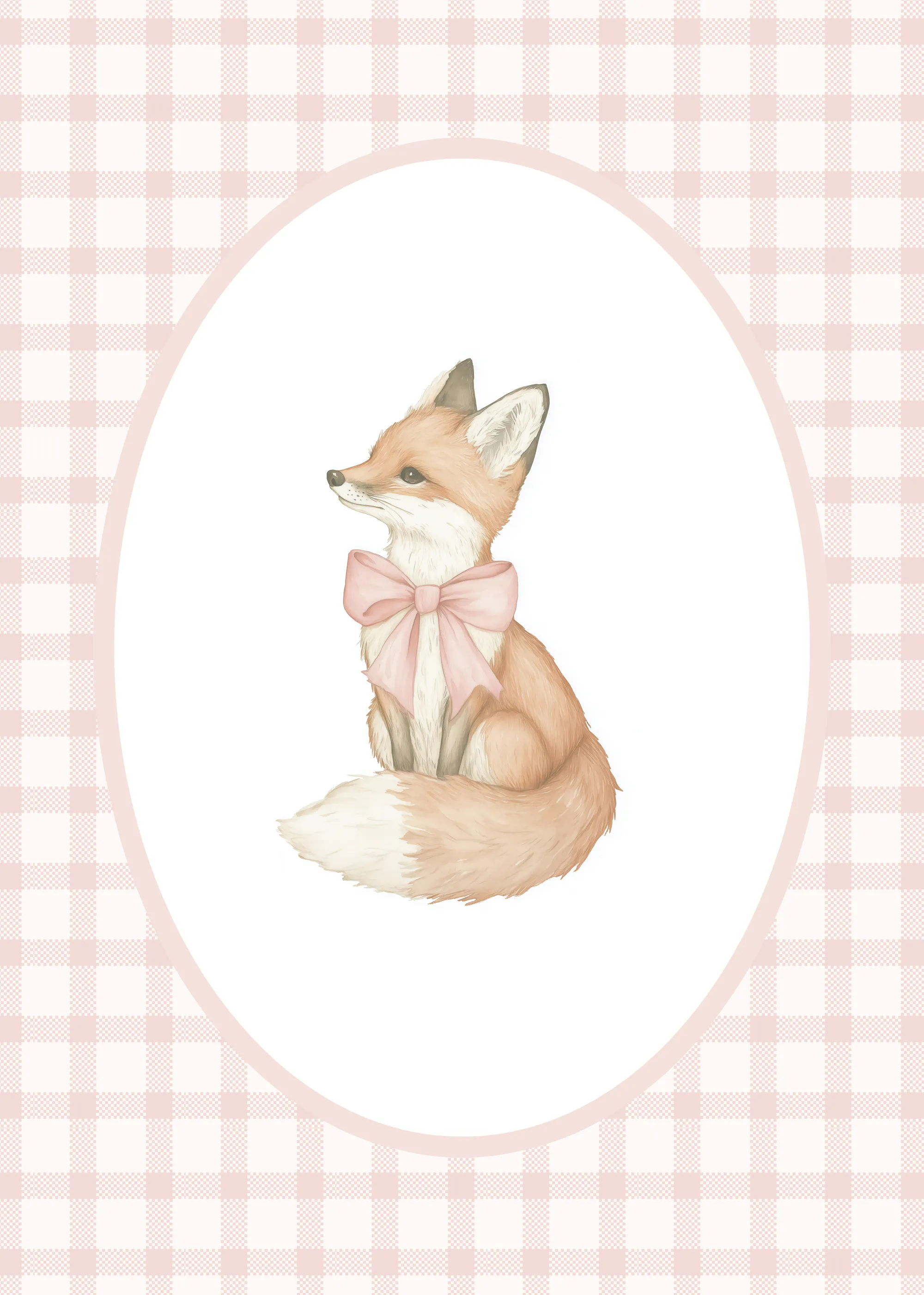 Melloi Art Prints - Charming Fox Pink Bow Poster 0