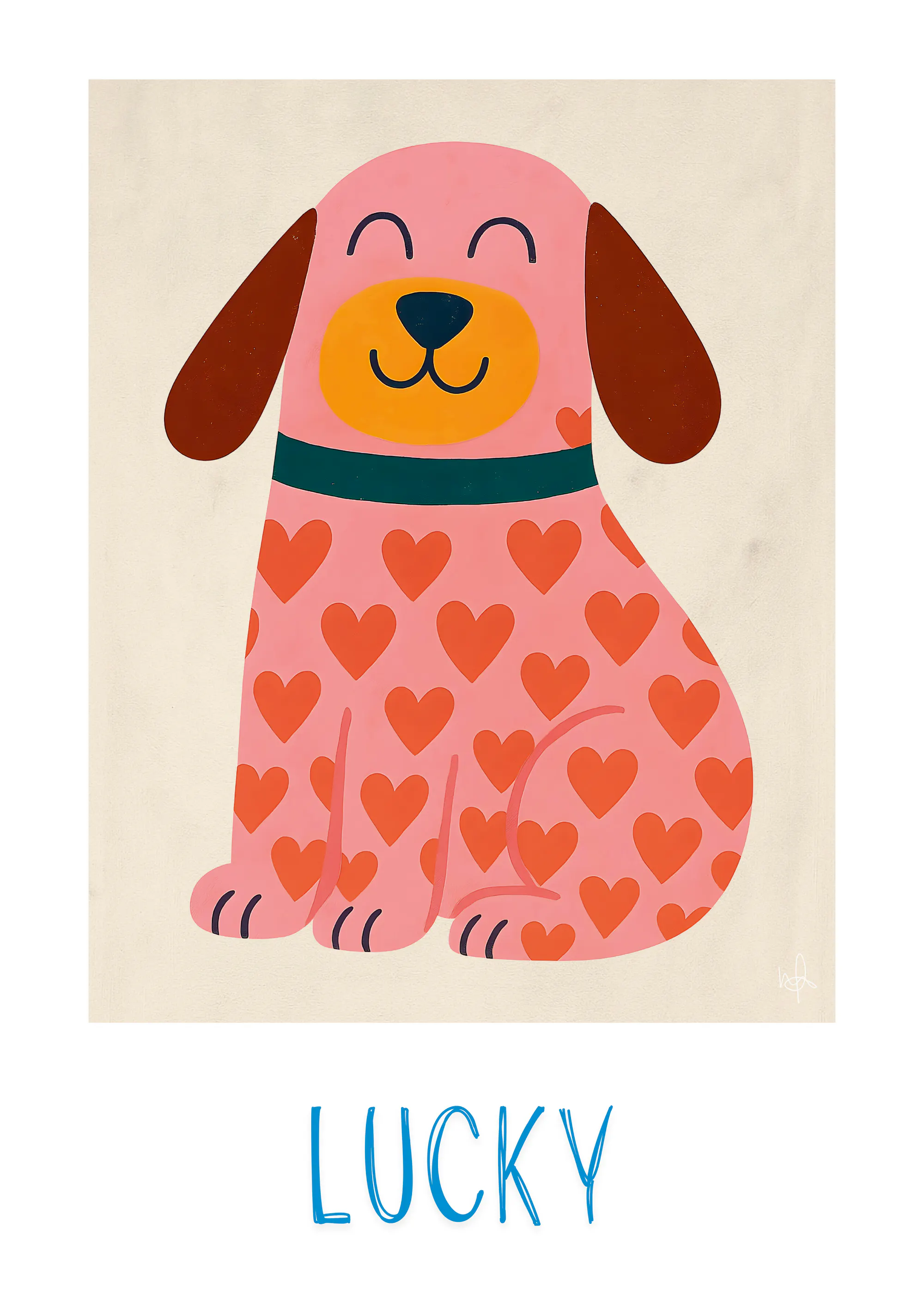Merel Takken - Happy Heart Dog Poster 0