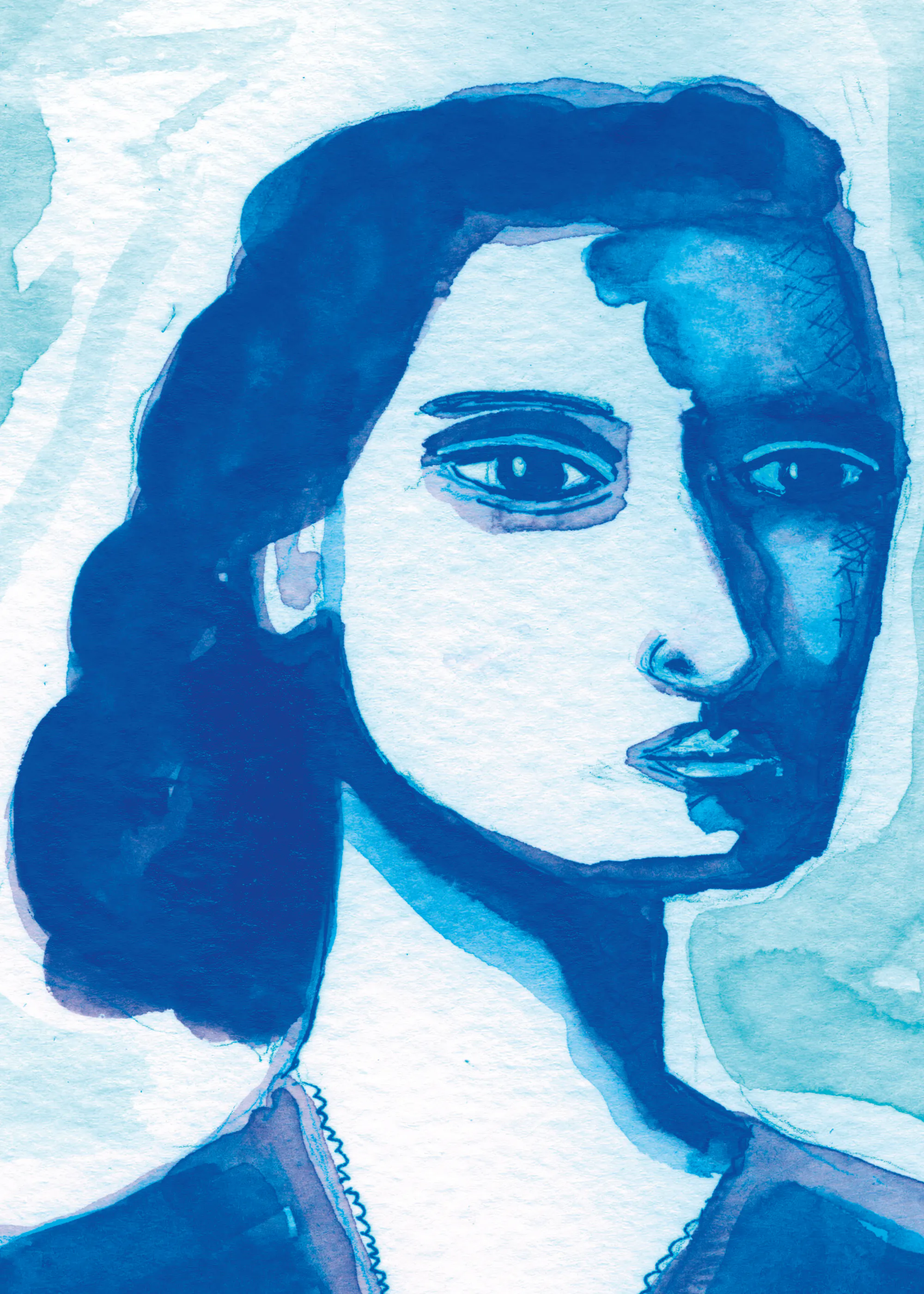Sharyn Bursic - Femme Bleue Sereine Poster 0