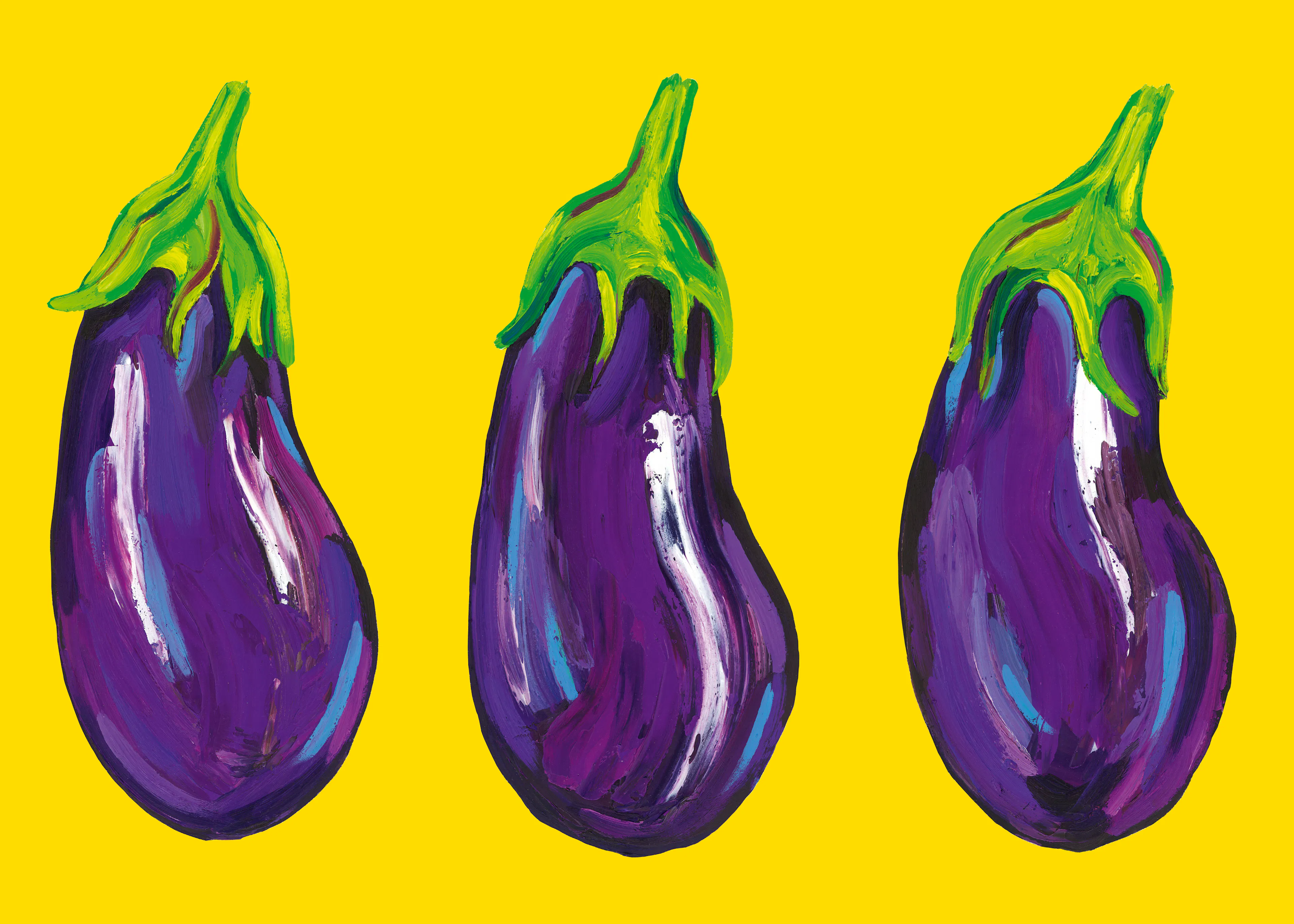 Alice Straker - Trois Aubergines Ensoleillées Poster 0