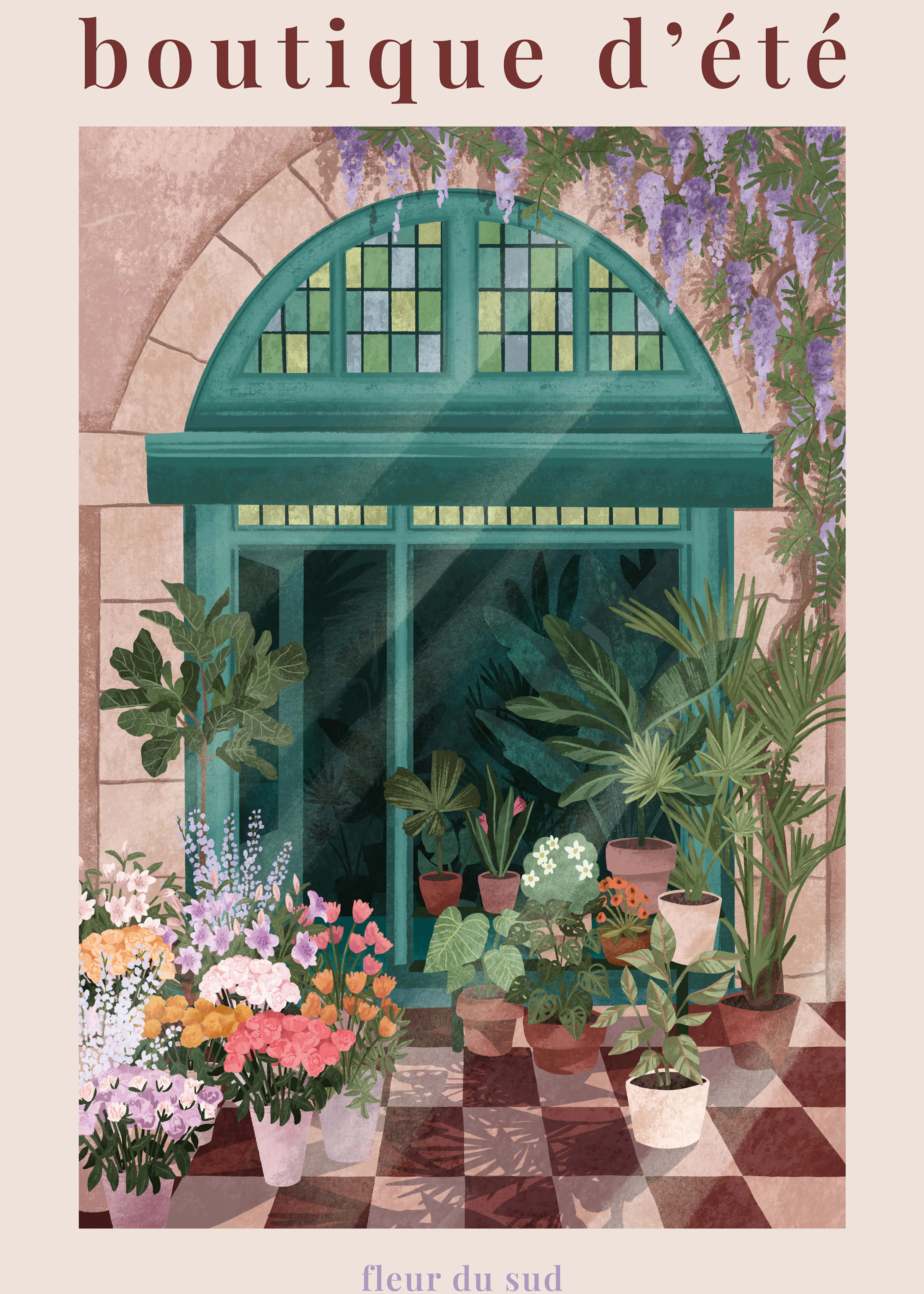 Goed Blauw - French Flowershop Plakat 0
