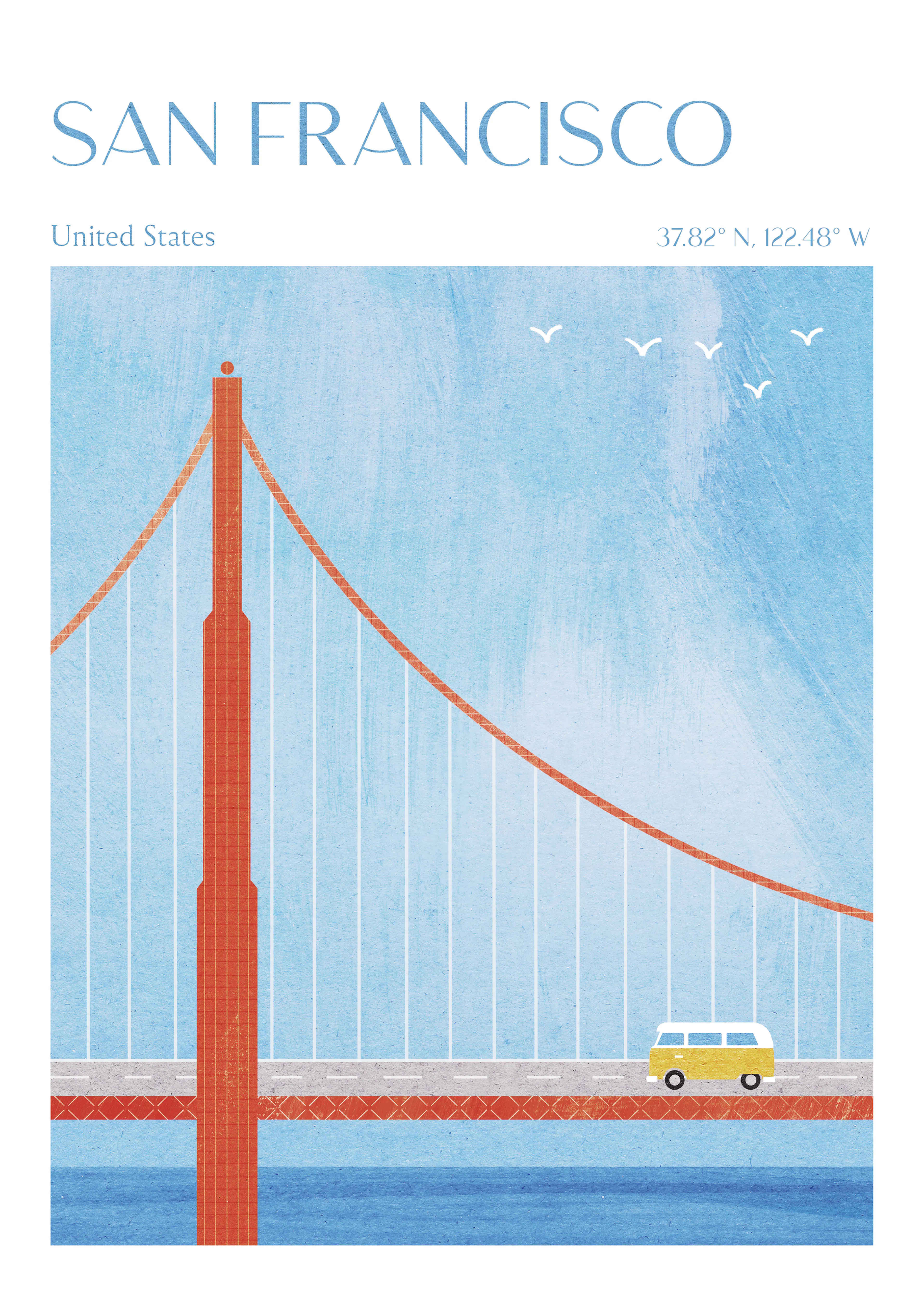longwayhome - Golden Gate San Francisco Poster 0