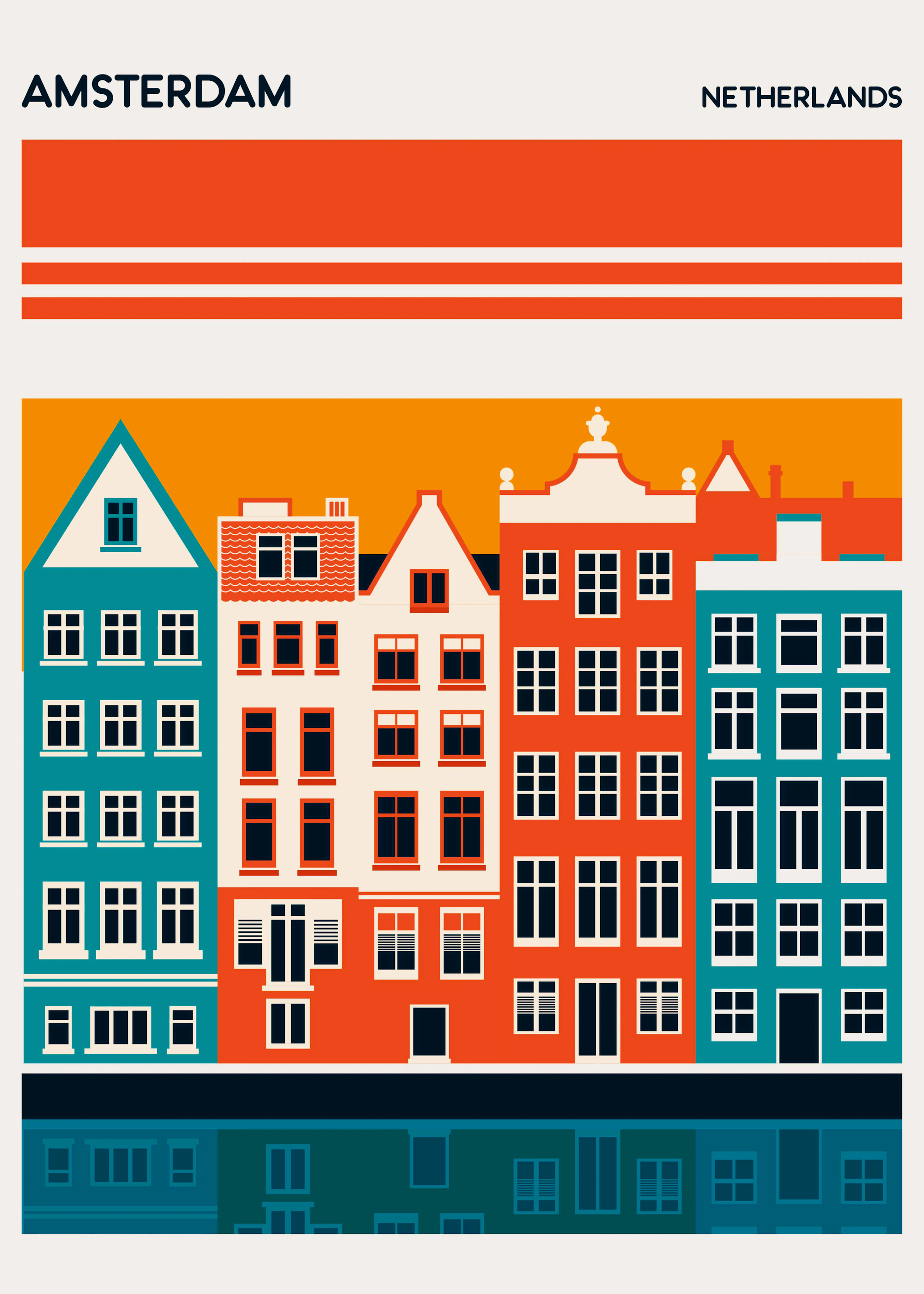 Retrodrome - Amsterdam Canal Houses Plakat 0