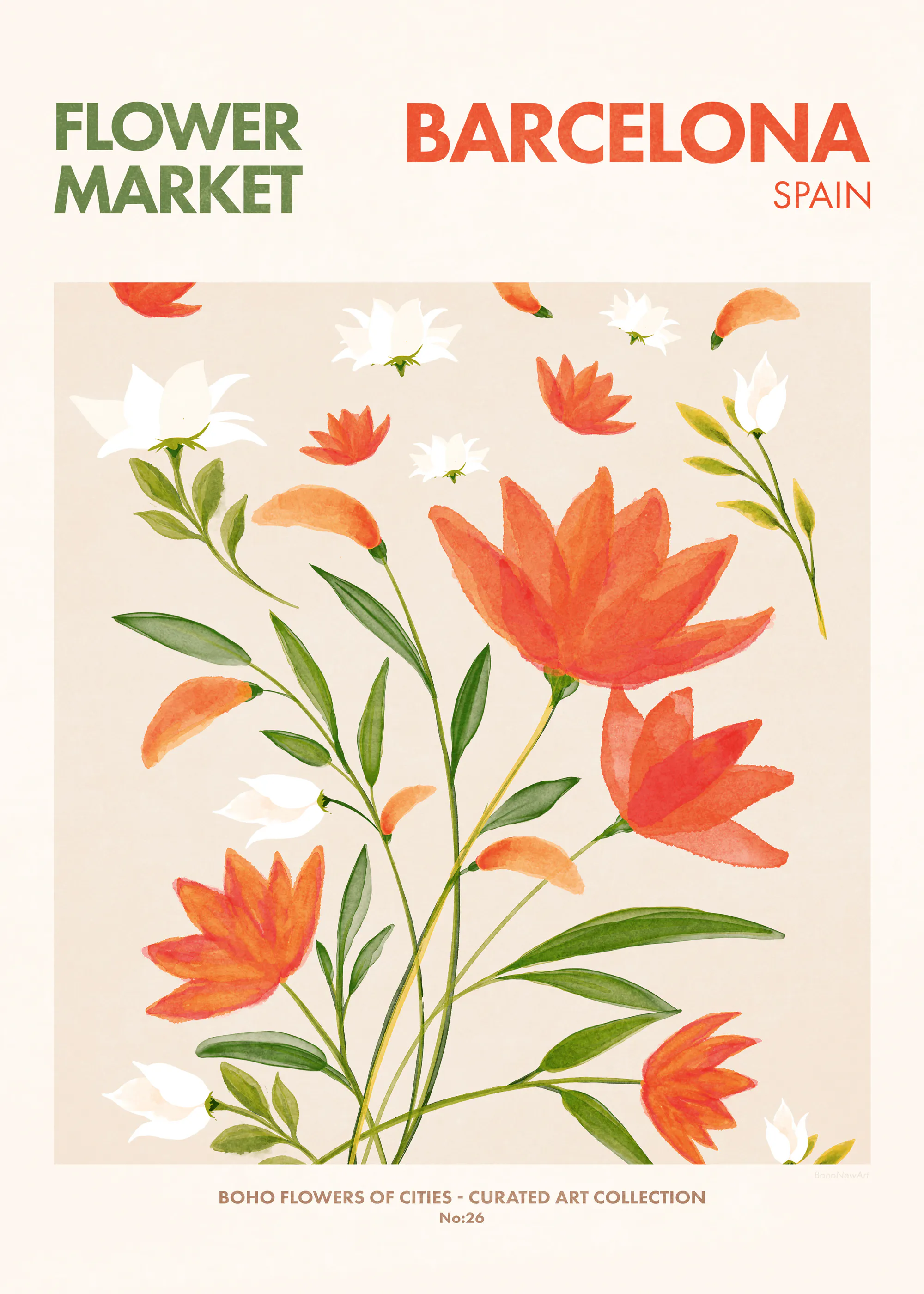 Emel Tunaboylu - Barcelona Blomster Plakat 0