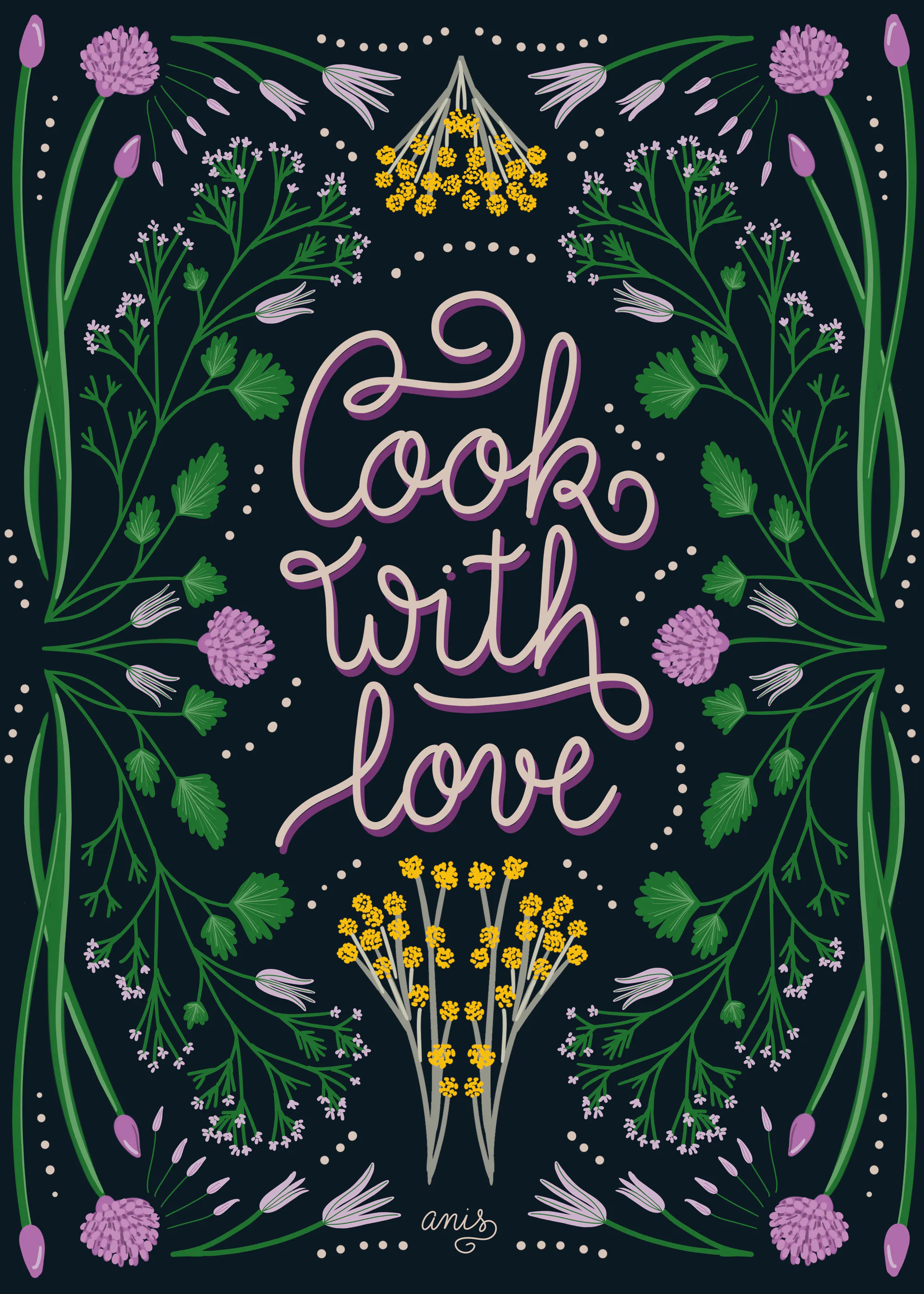 Anis Illustration - Cook With Love Art Print Poster 0