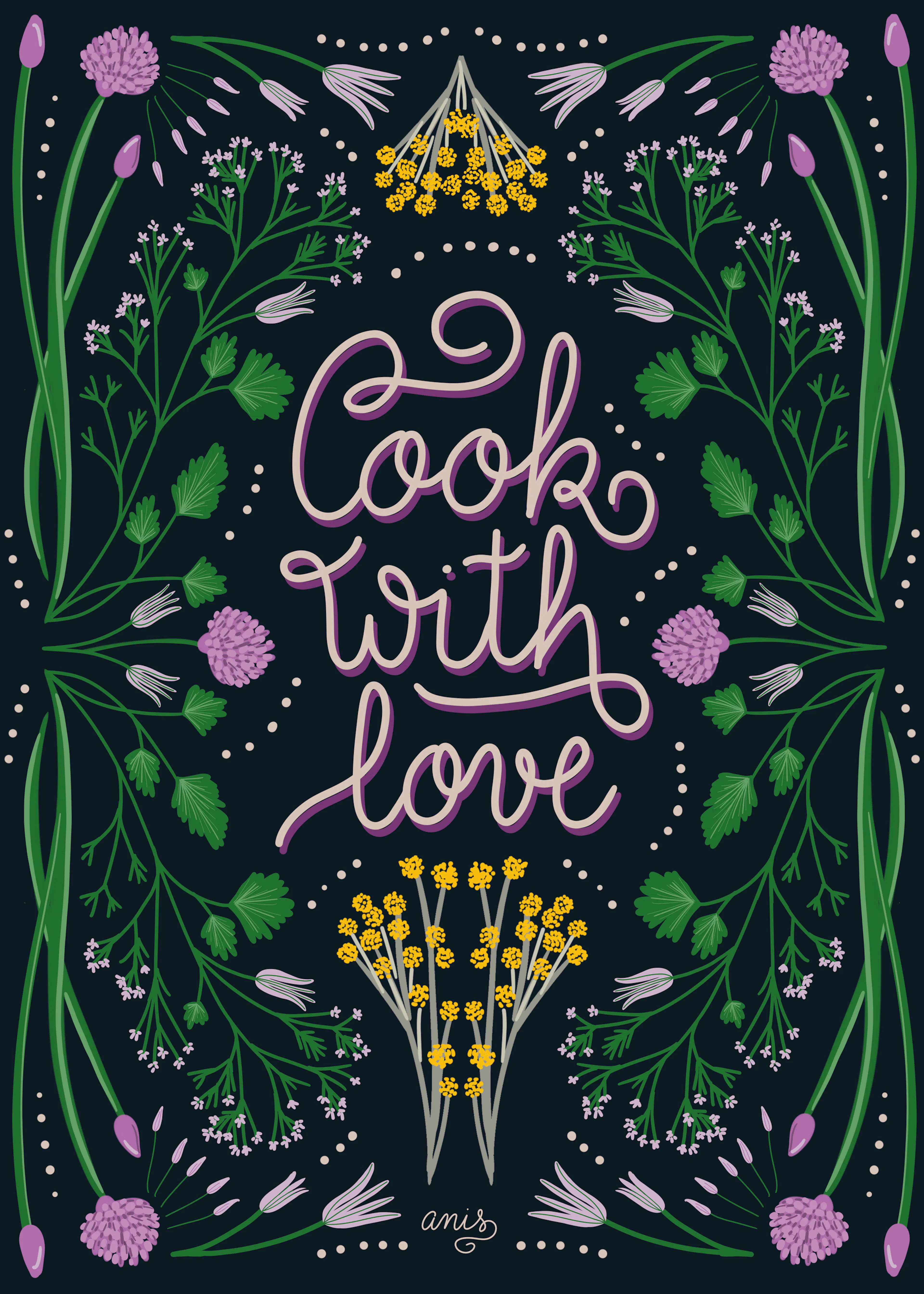 Anis Illustration - Cook With Love Art Print Poster 0