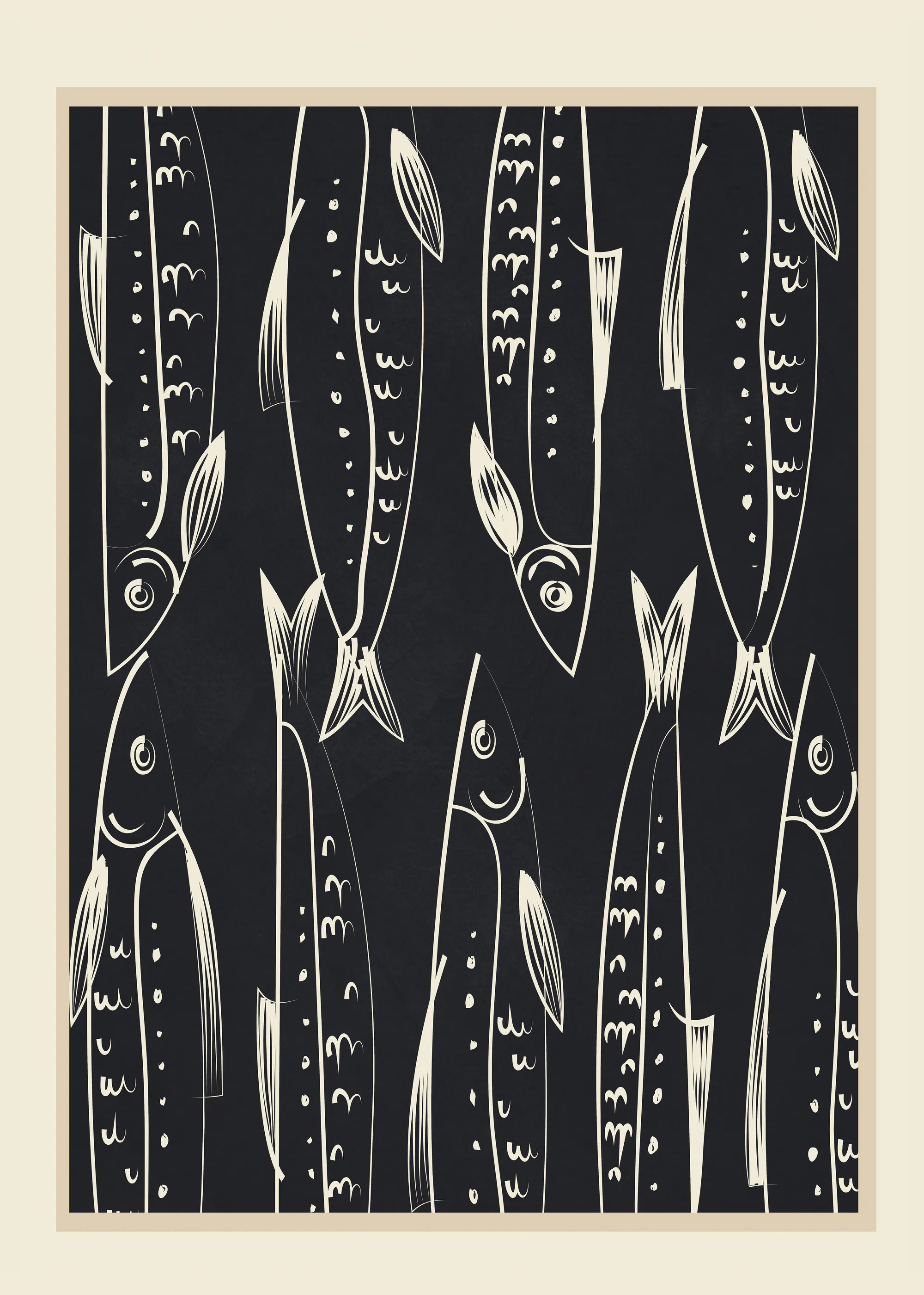Flow Line - Motif Graphique de Sardines Poster 0