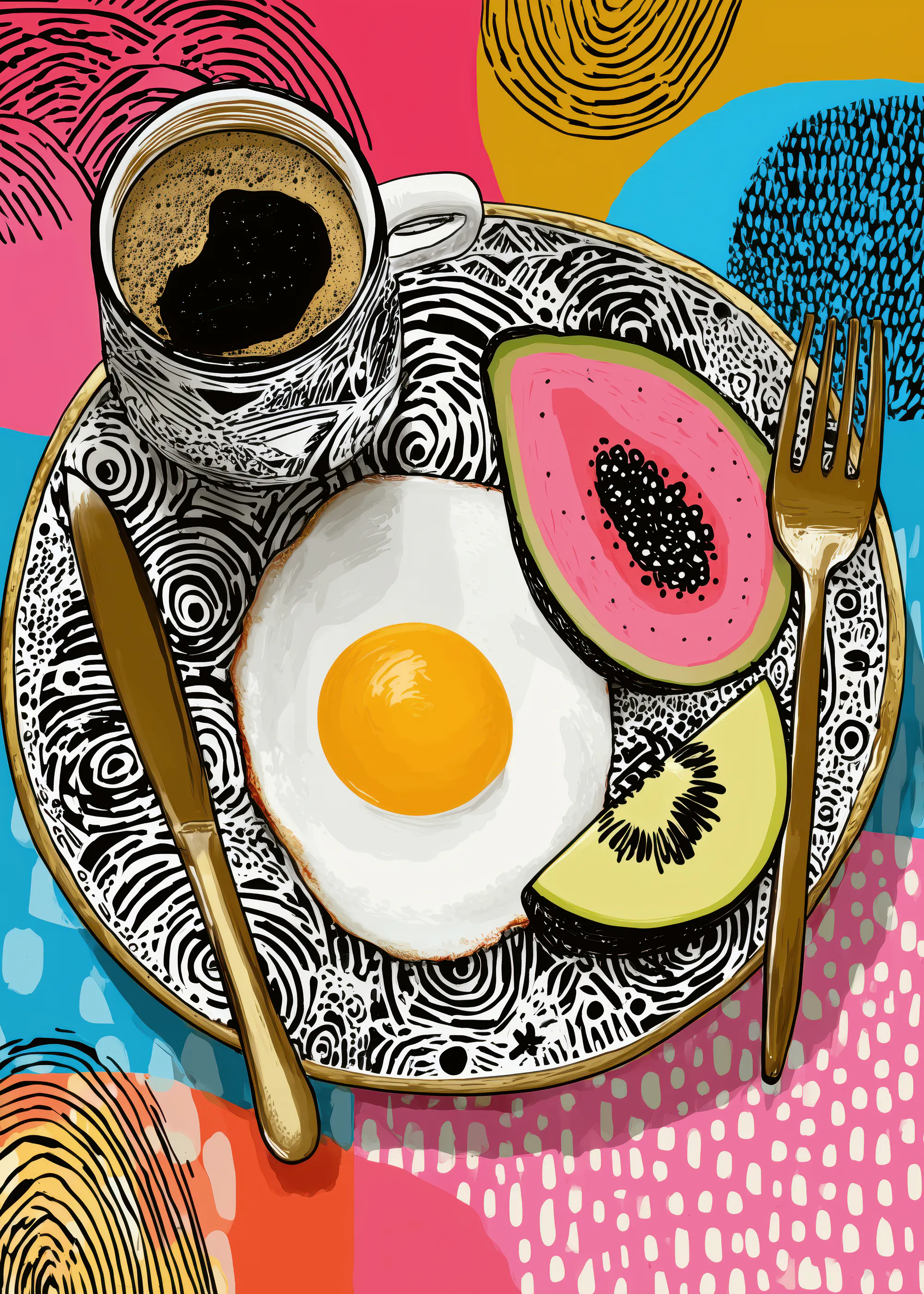 Justyna Jaszke - Vibrant Breakfast Plate Poster 0
