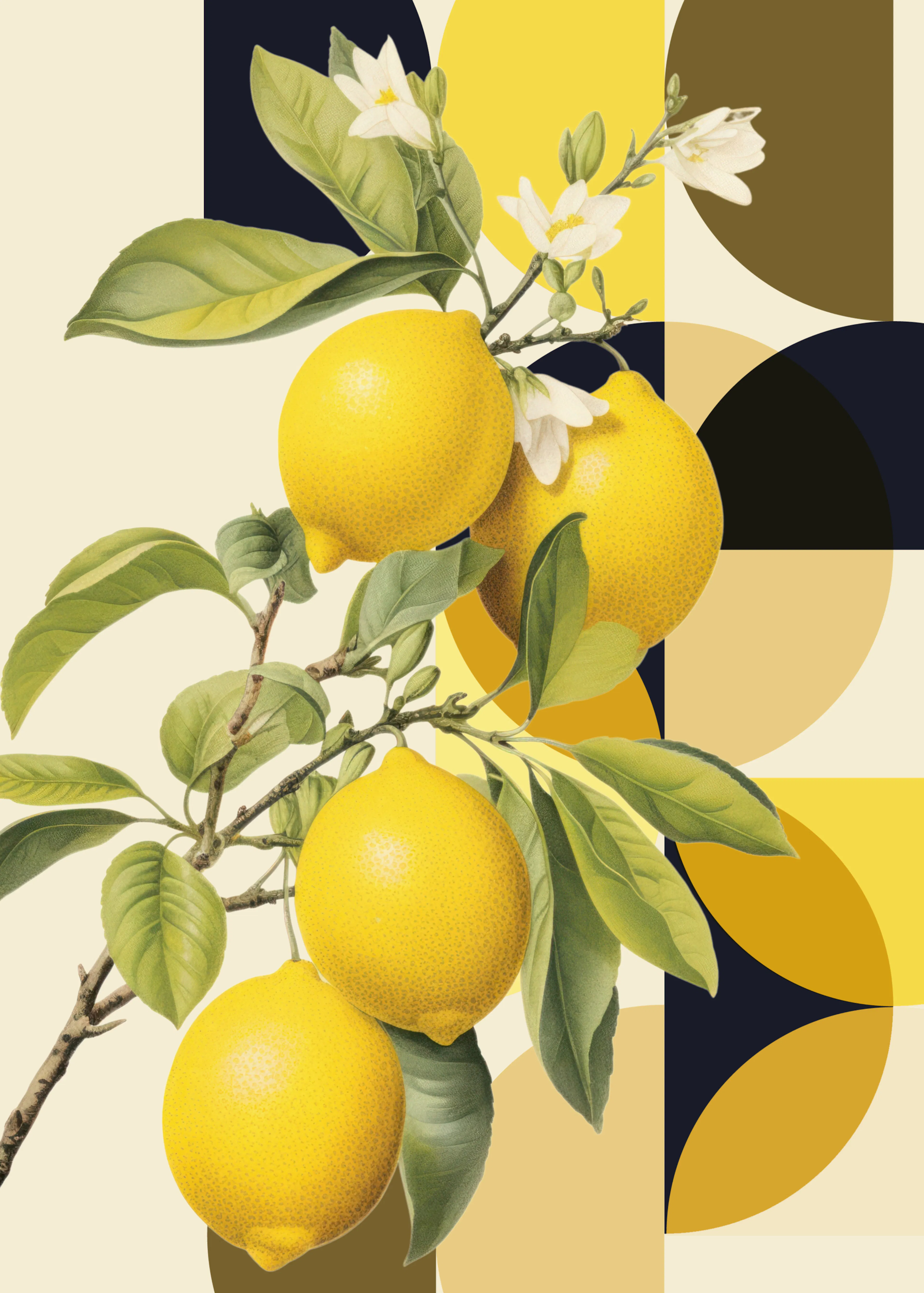 Marja van den Hurk - Fresh Lemons Geometric Shapes Poster 0