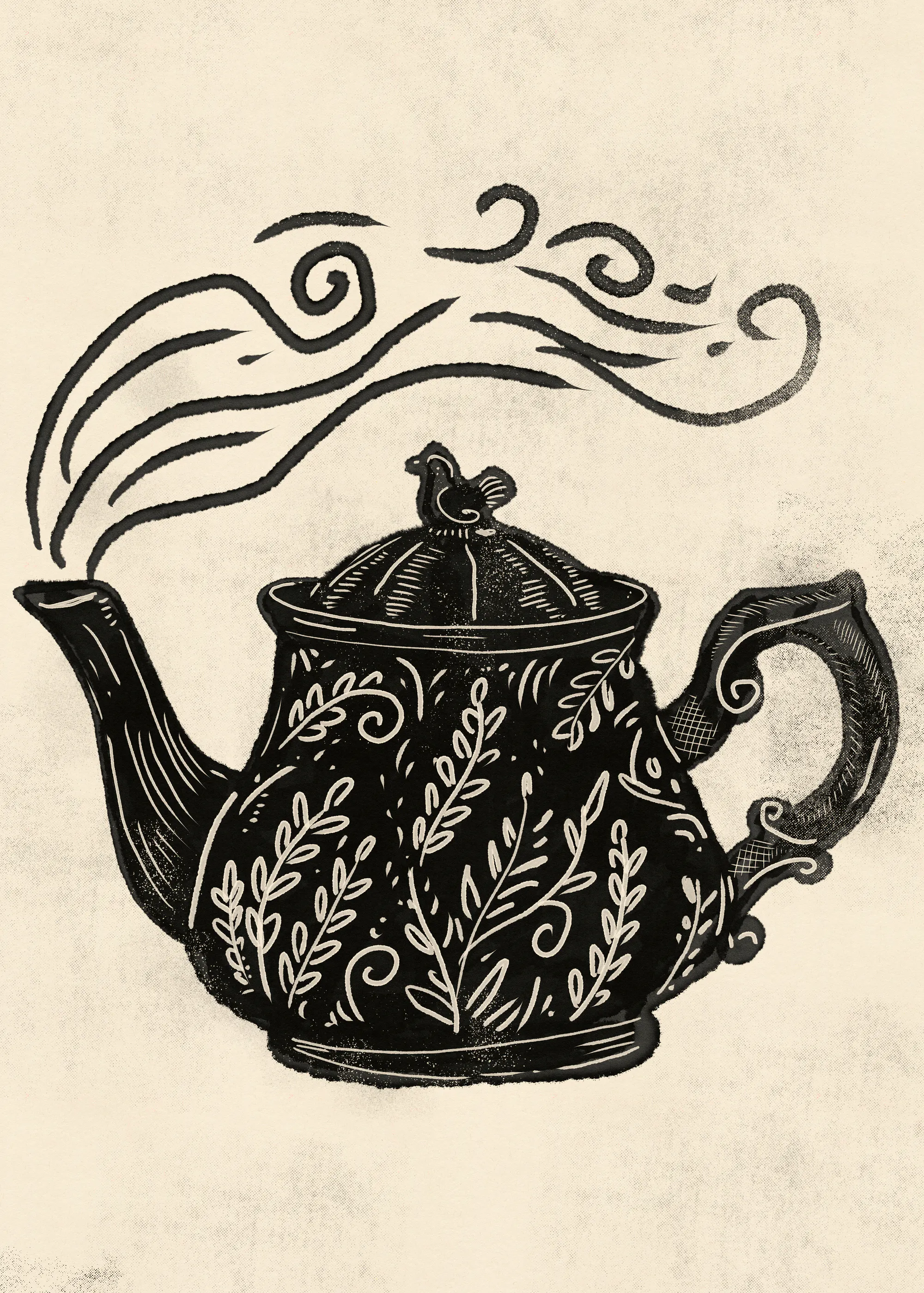 Nicholas - Ornate Steaming Teapot Print 0