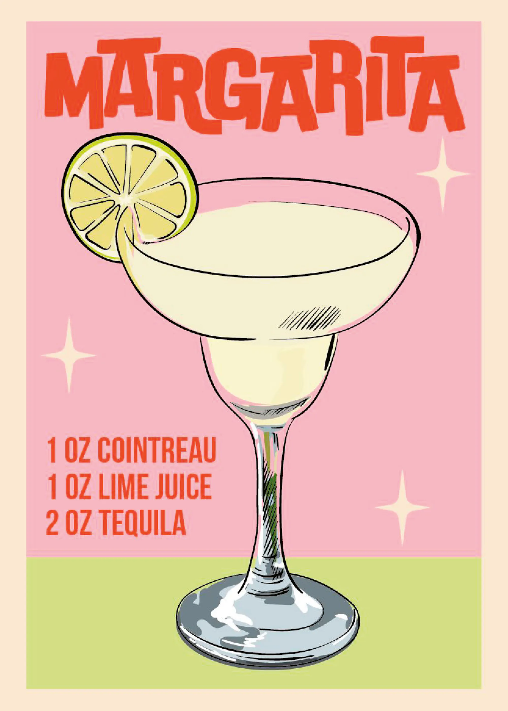 WallChart Art Studio - Recette de Cocktail Margarita Affiche 0
