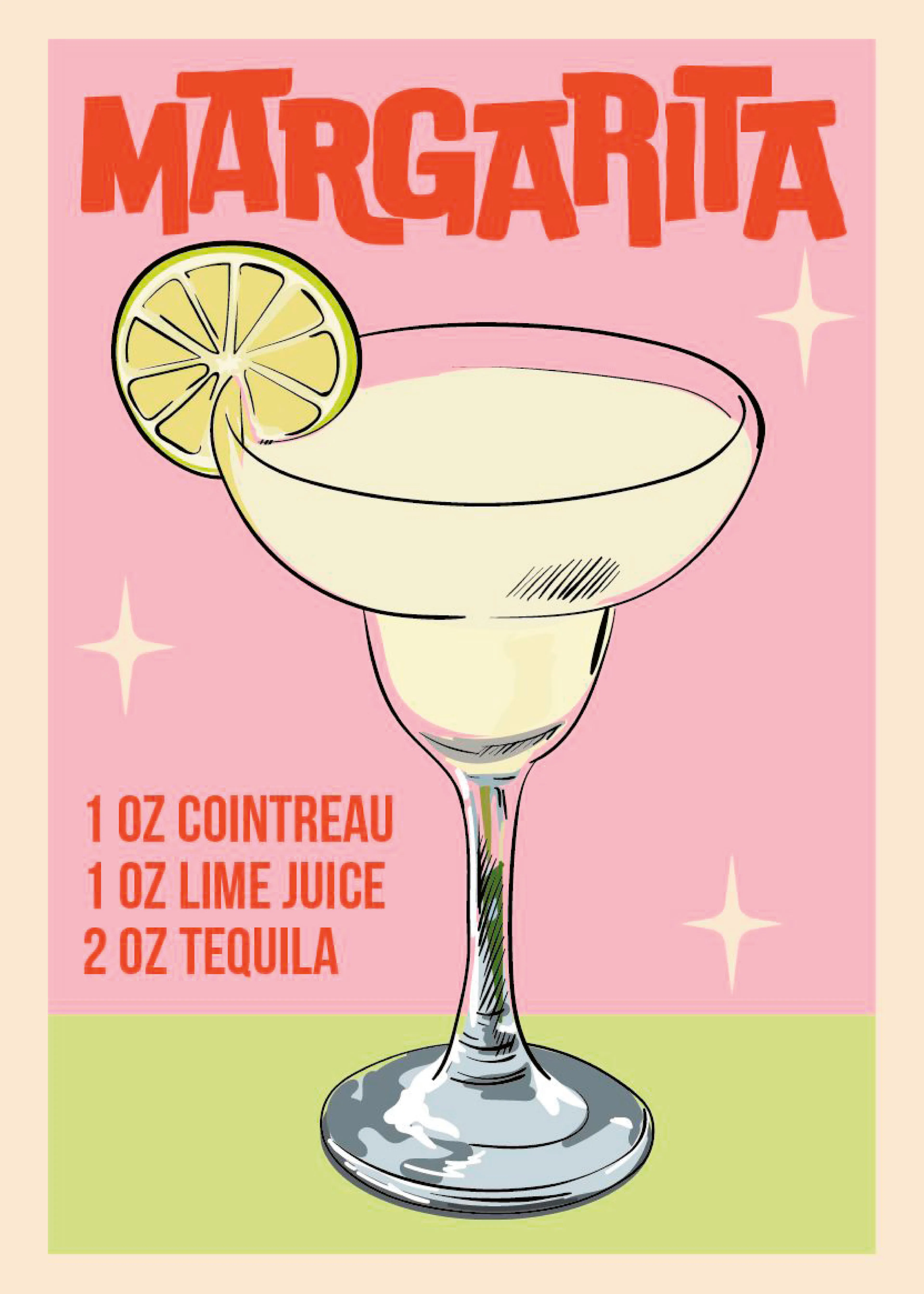 WallChart Art Studio - Recette de Cocktail Margarita Affiche 0