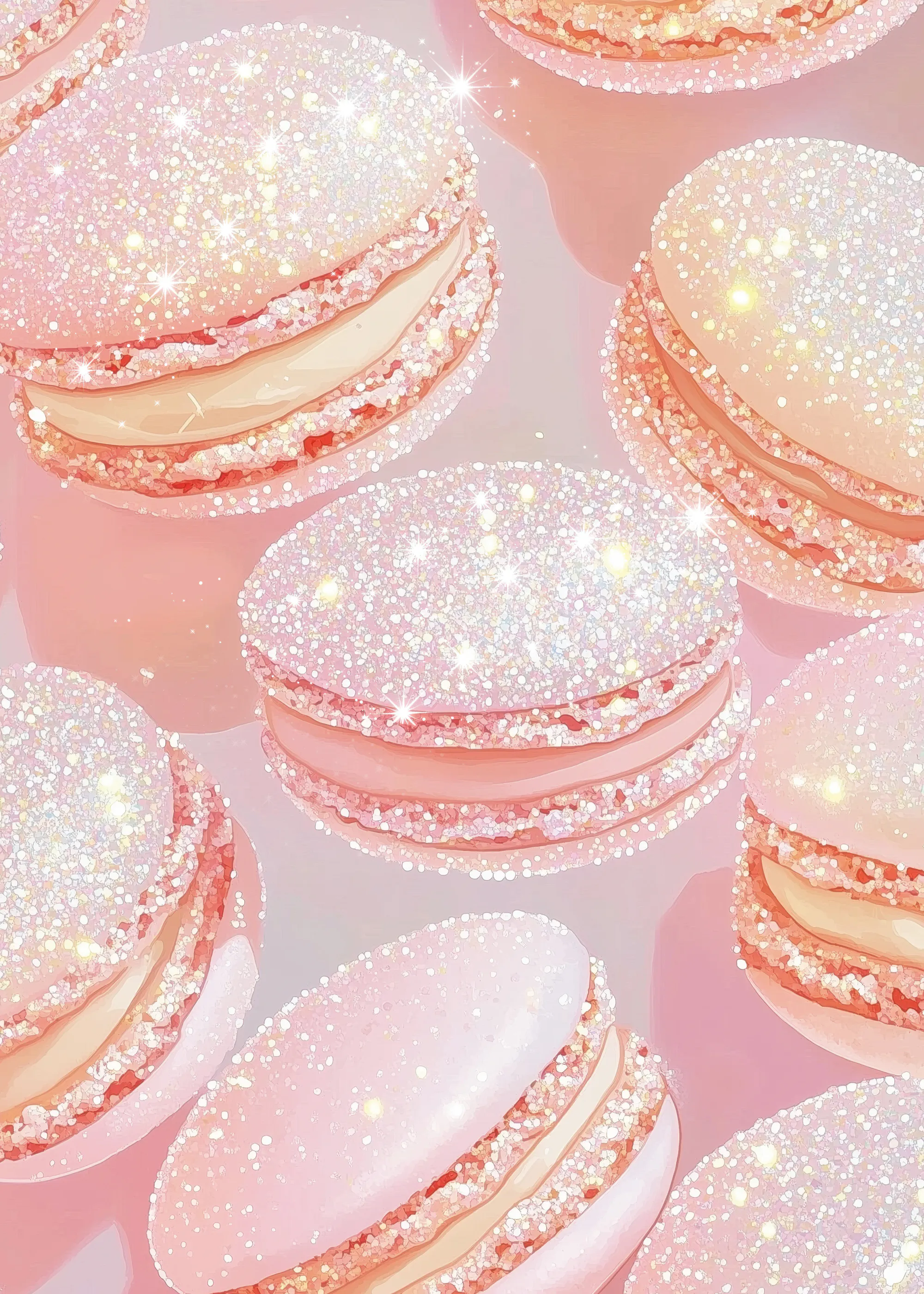 Melloi Glittrande Rosa Macarons Poster 0