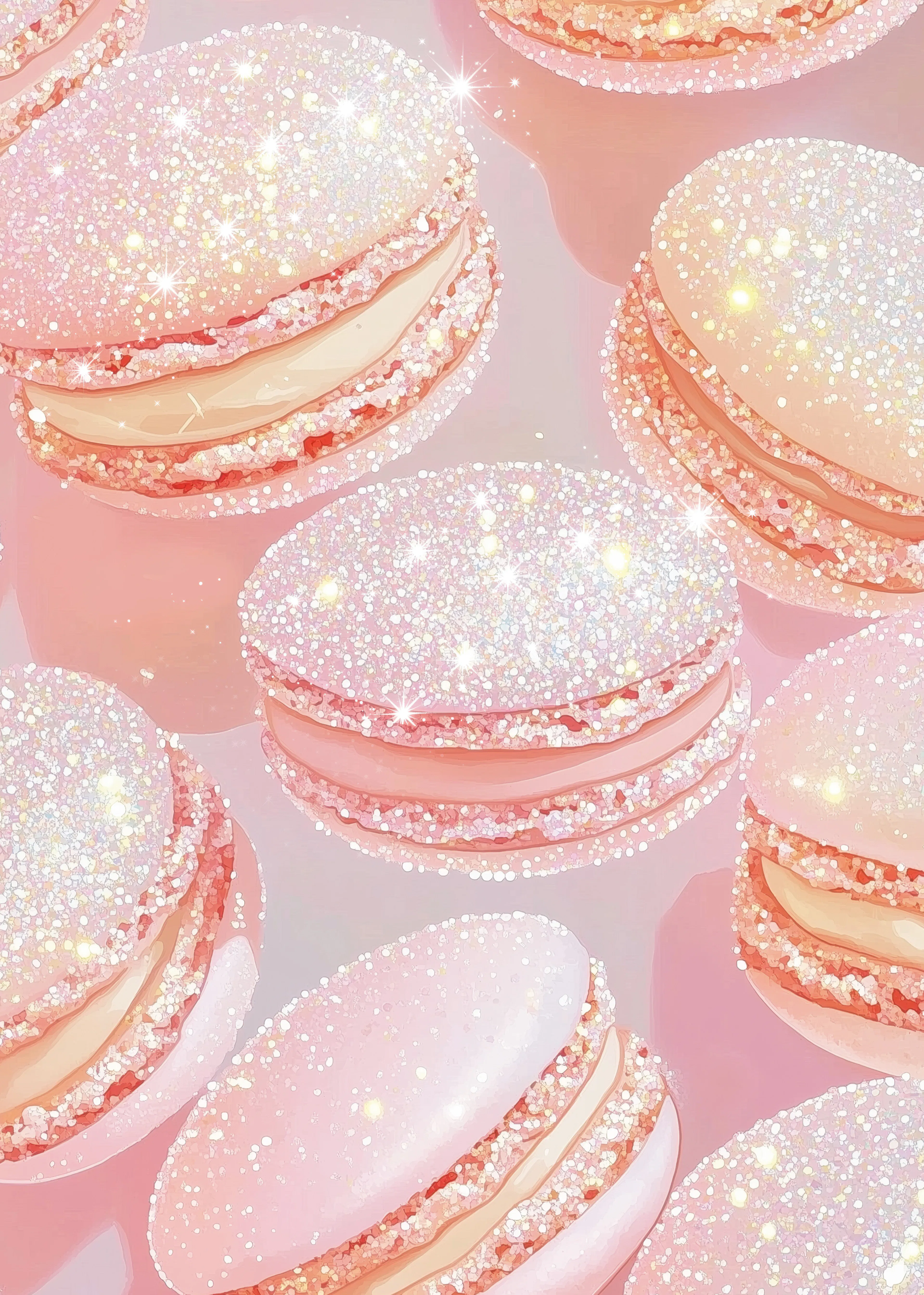 Melloi Glittrande Rosa Macarons Poster 0