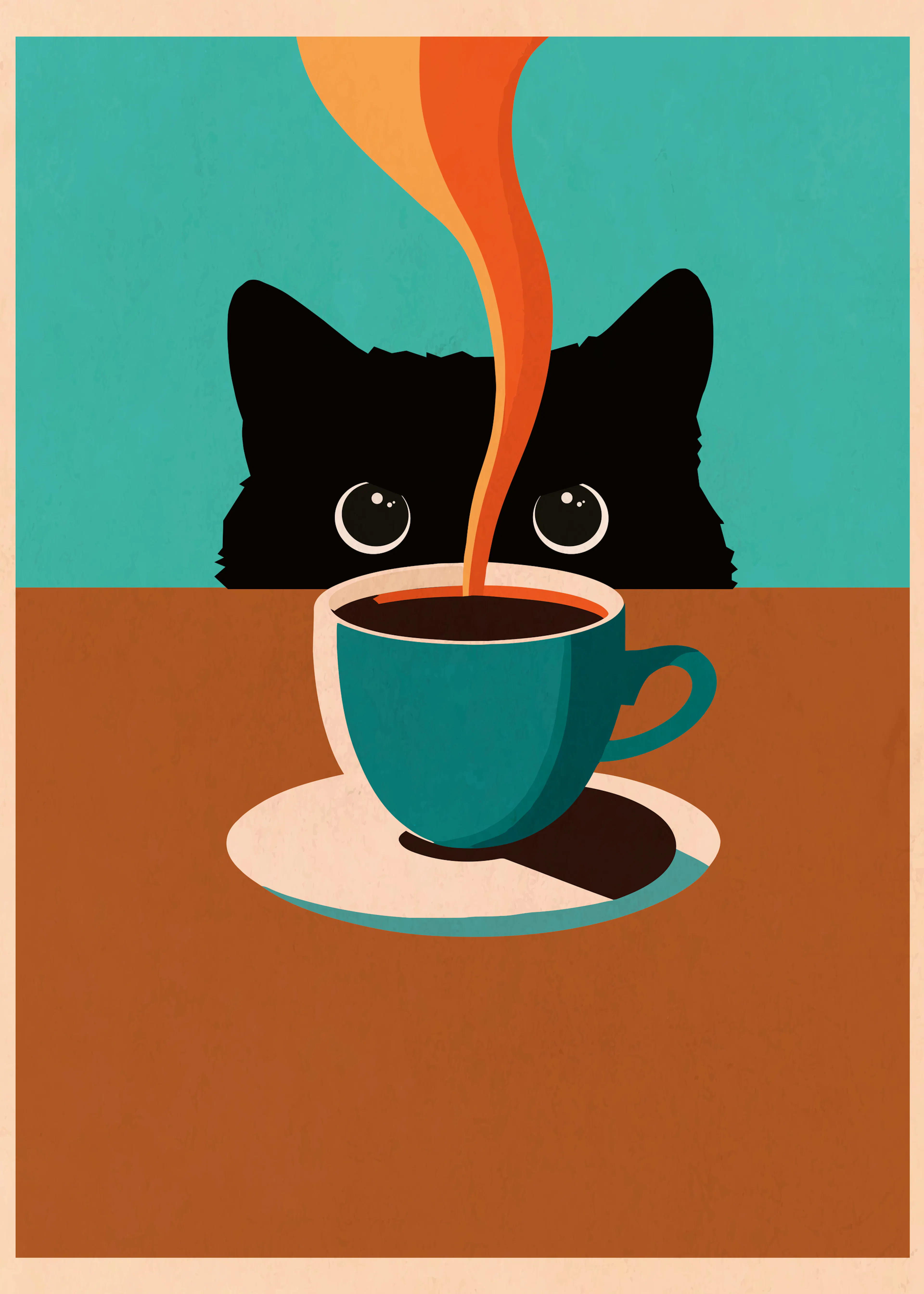 WallChart Art Studio - Curious Cat Coffee Poster 0