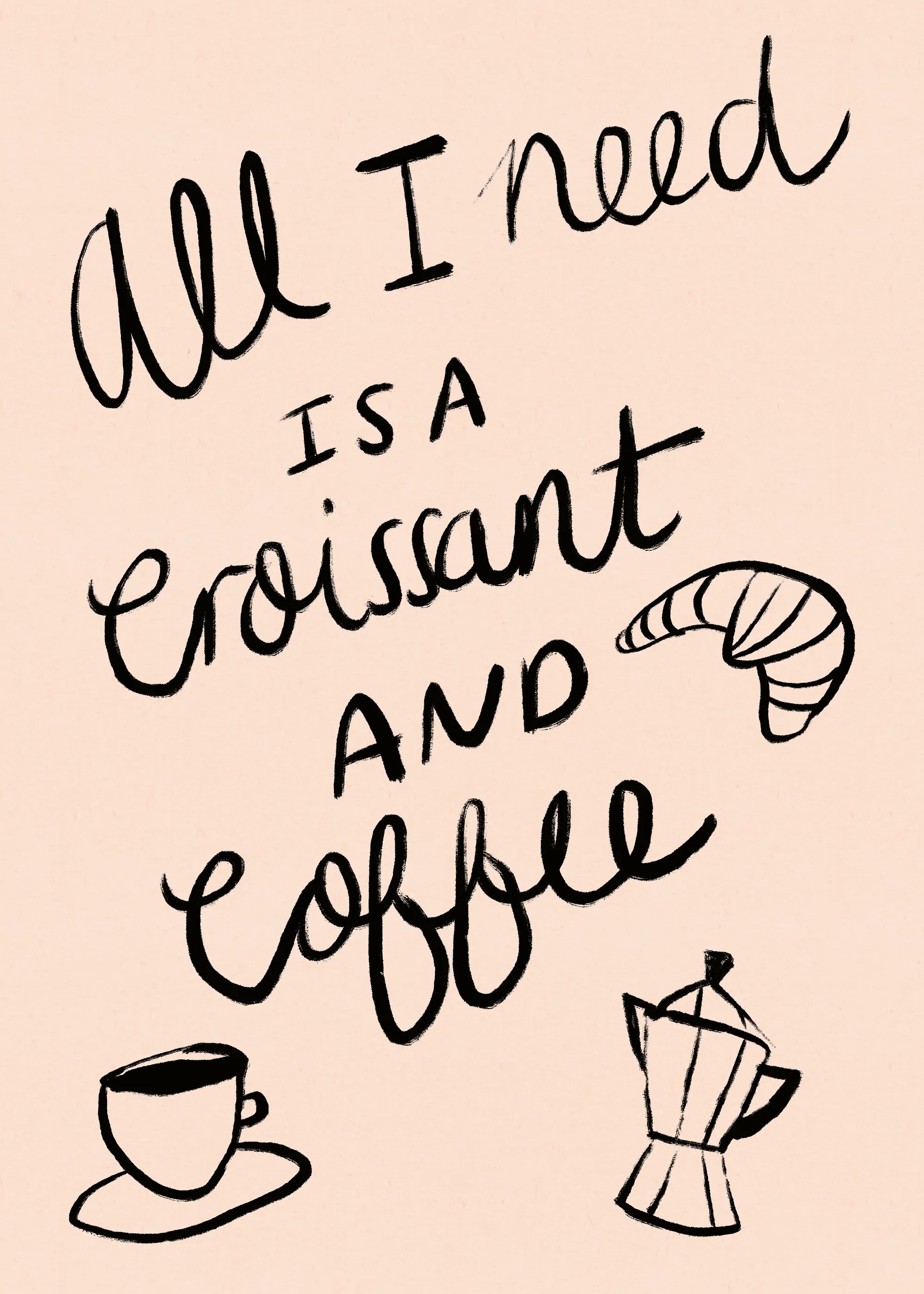 Dirkie Nell - Morgenkaffe Croissant No2 Plakat 0