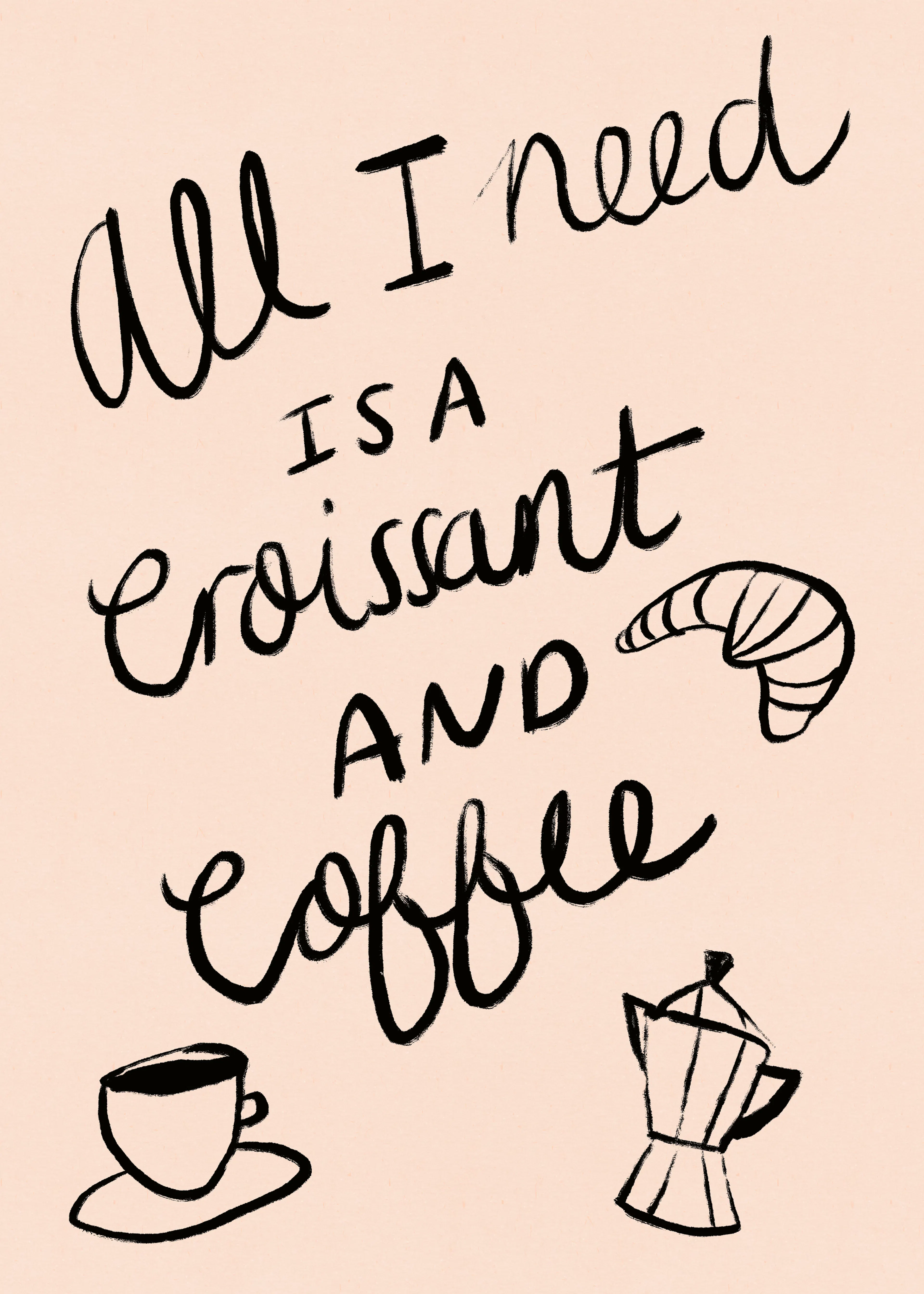 Dirkie Nell - Morgenkaffe Croissant No2 Plakat 0