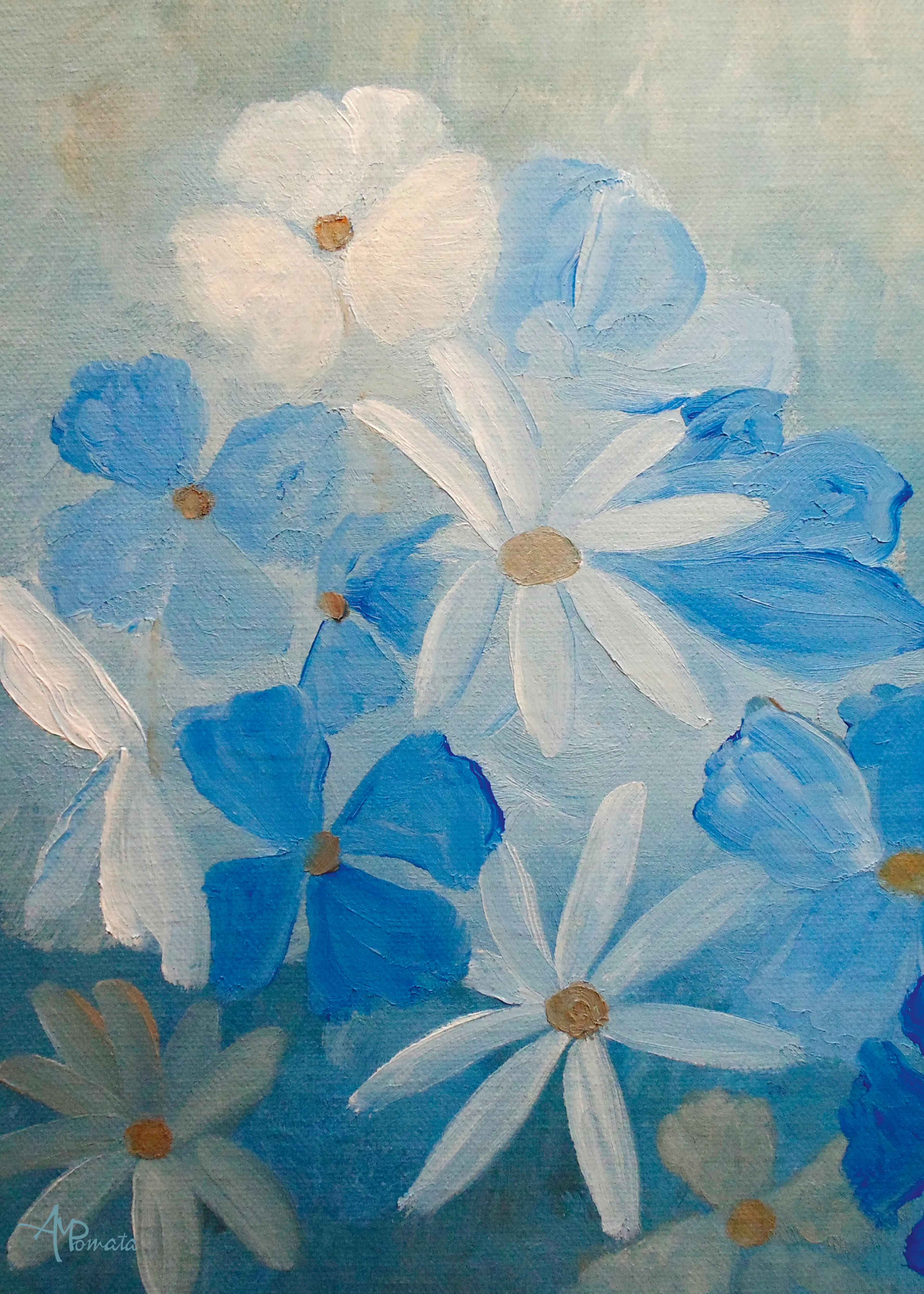 Angeles M. Pomata - Dreamy Blue Blossoms Print 0
