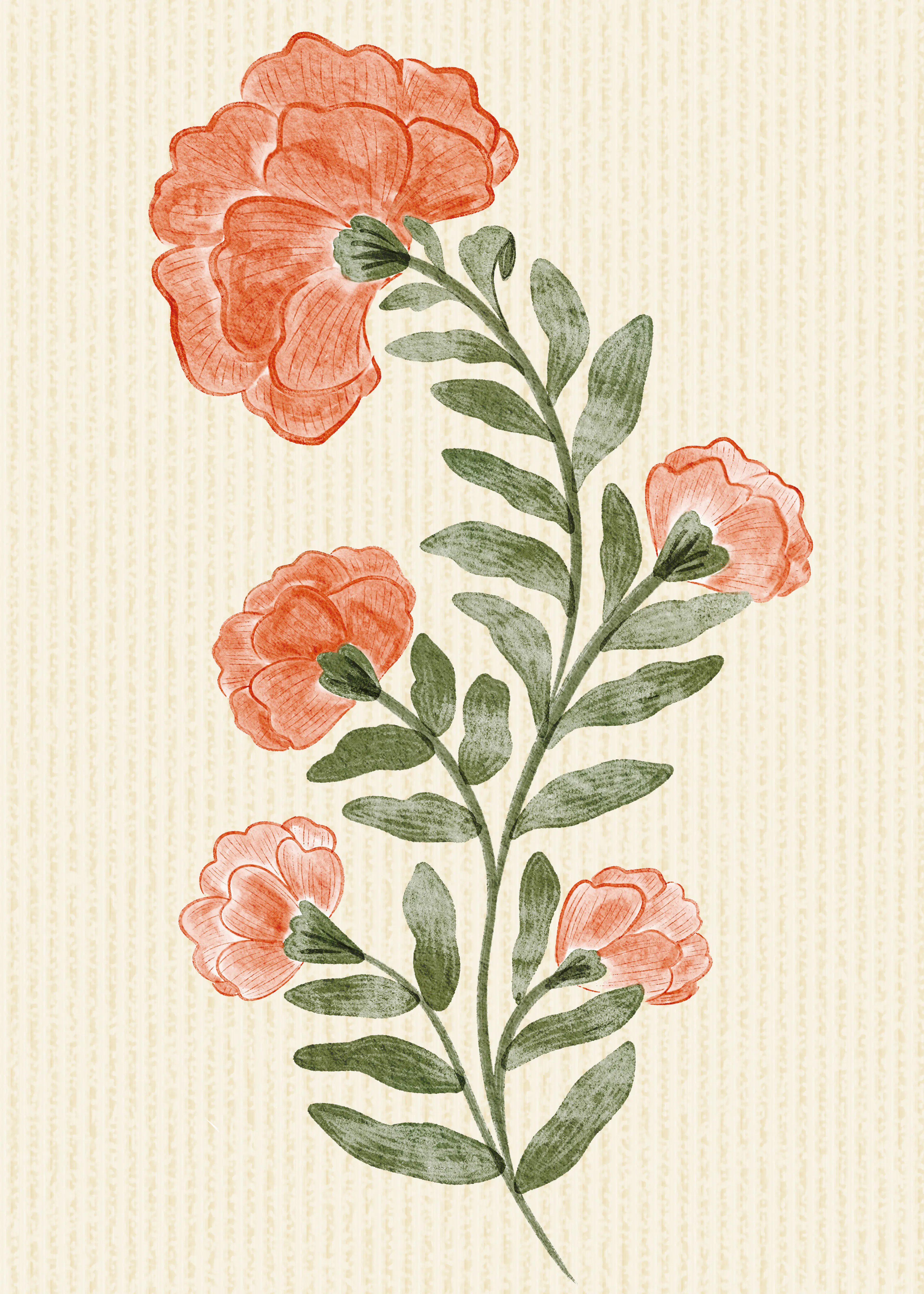 Nikita Jariwala - Blød Orange Botanisk Plakat 0