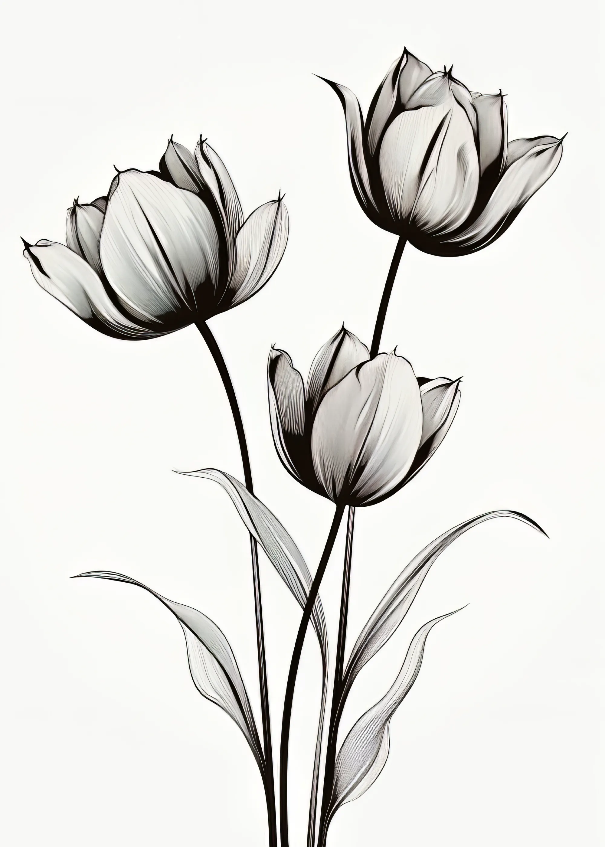 Bilge Paksoylu - Elegant Tulip Drawing Print 0