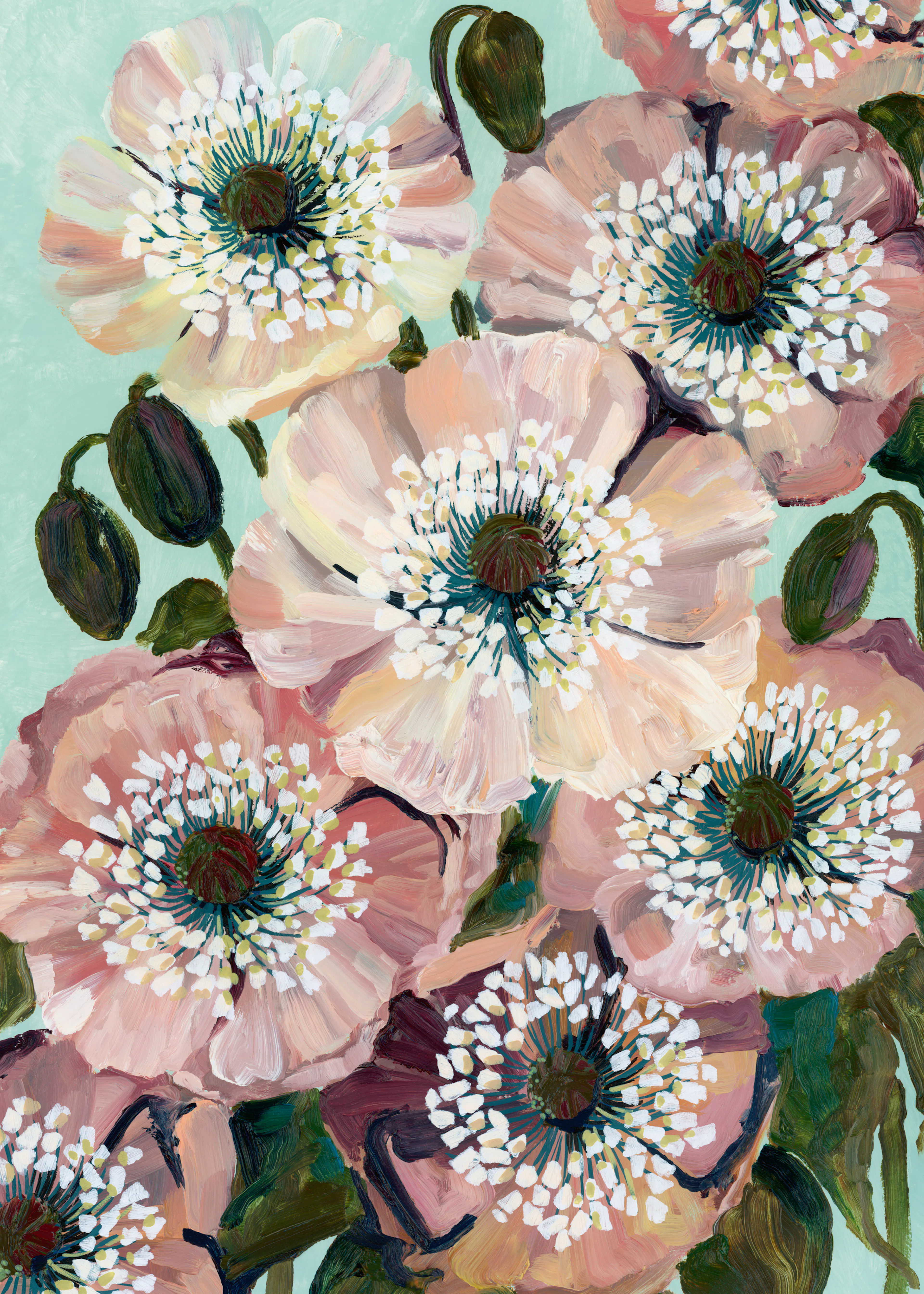 Rosana Laiz Blursbyai - Blush Pink Poppies Poster 0