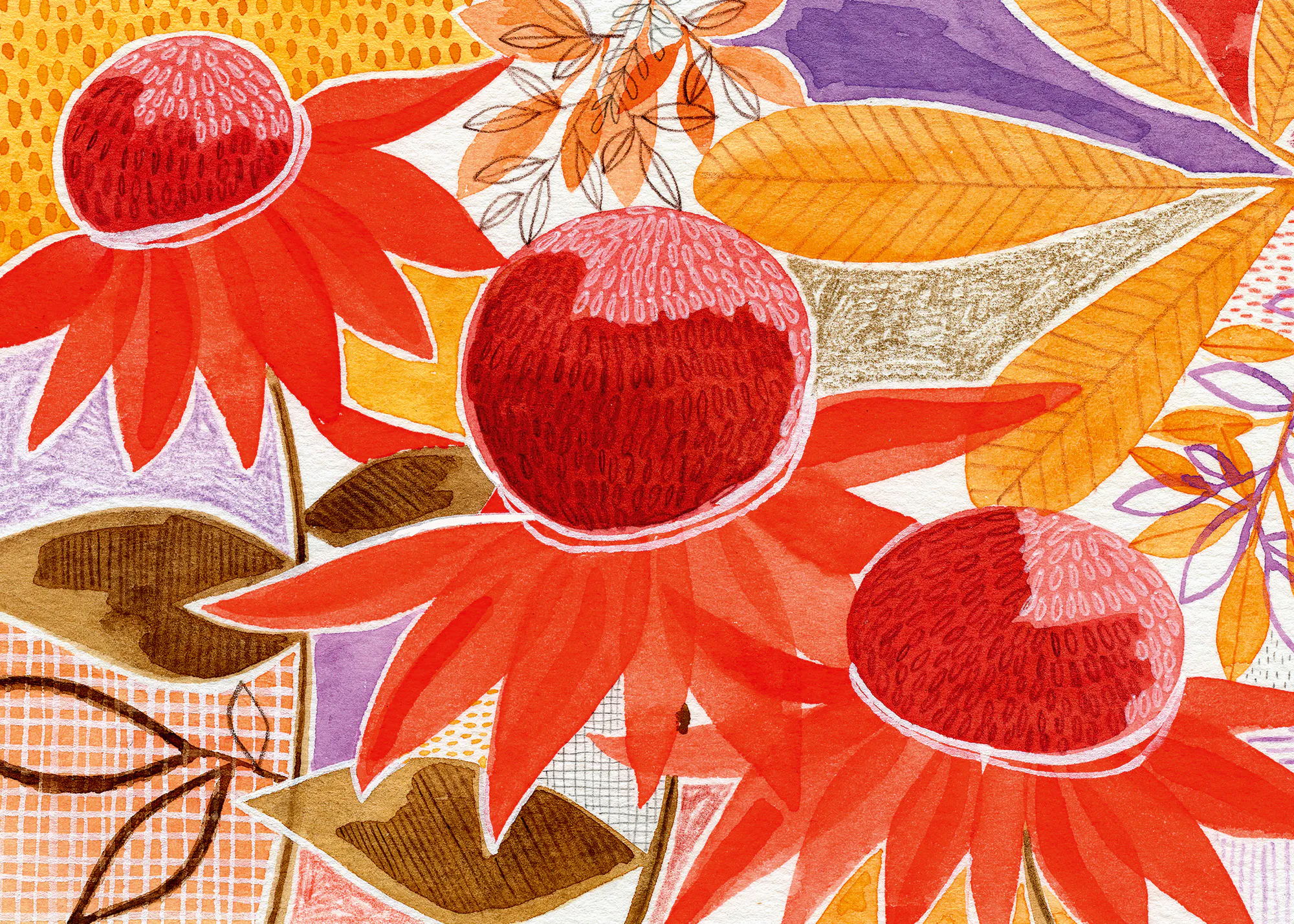 Susan Black - Colourful Autumn Blooms Poster 0