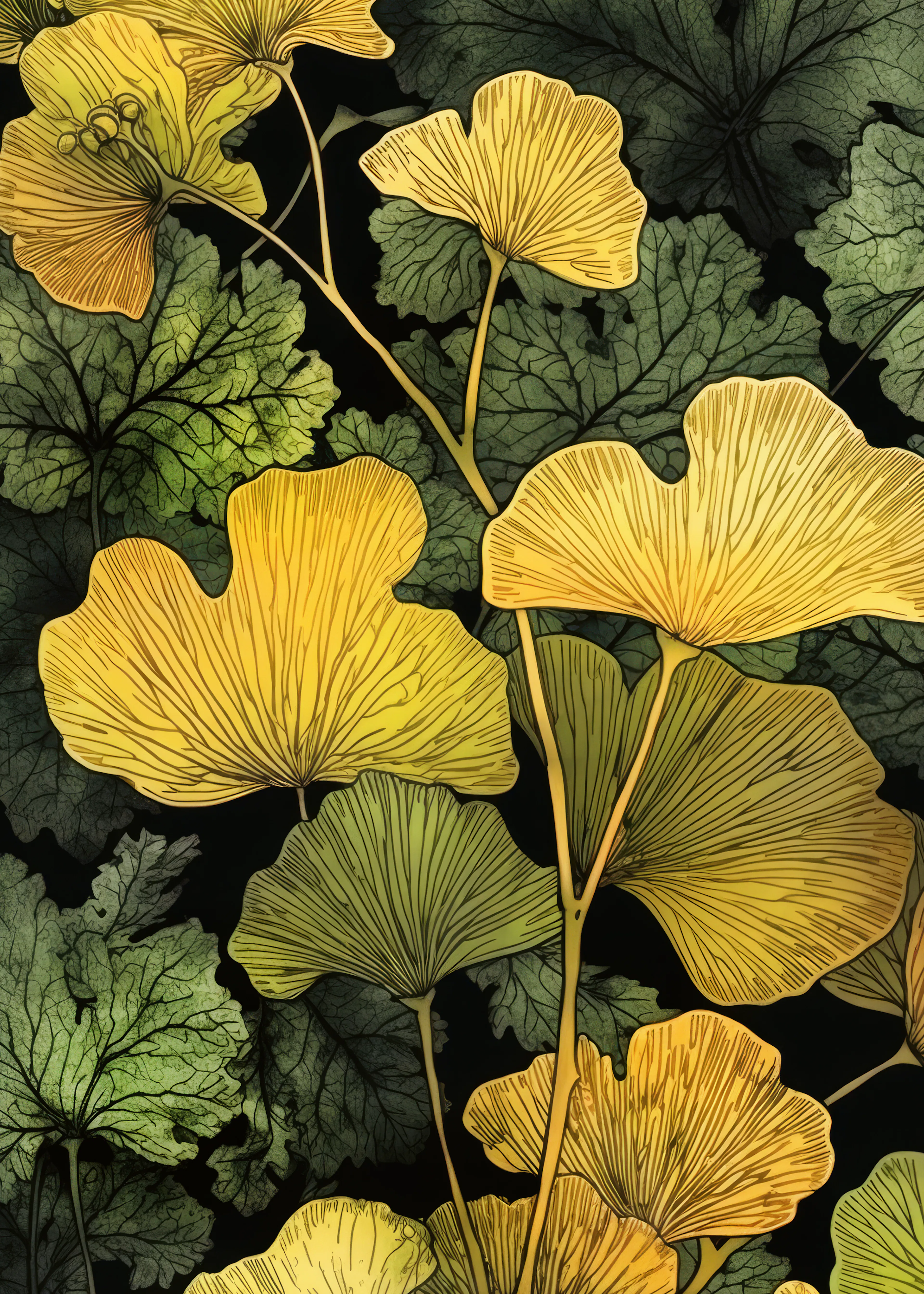 Justyna Jaszke - Goldene Ginkgo Blätter Poster 0