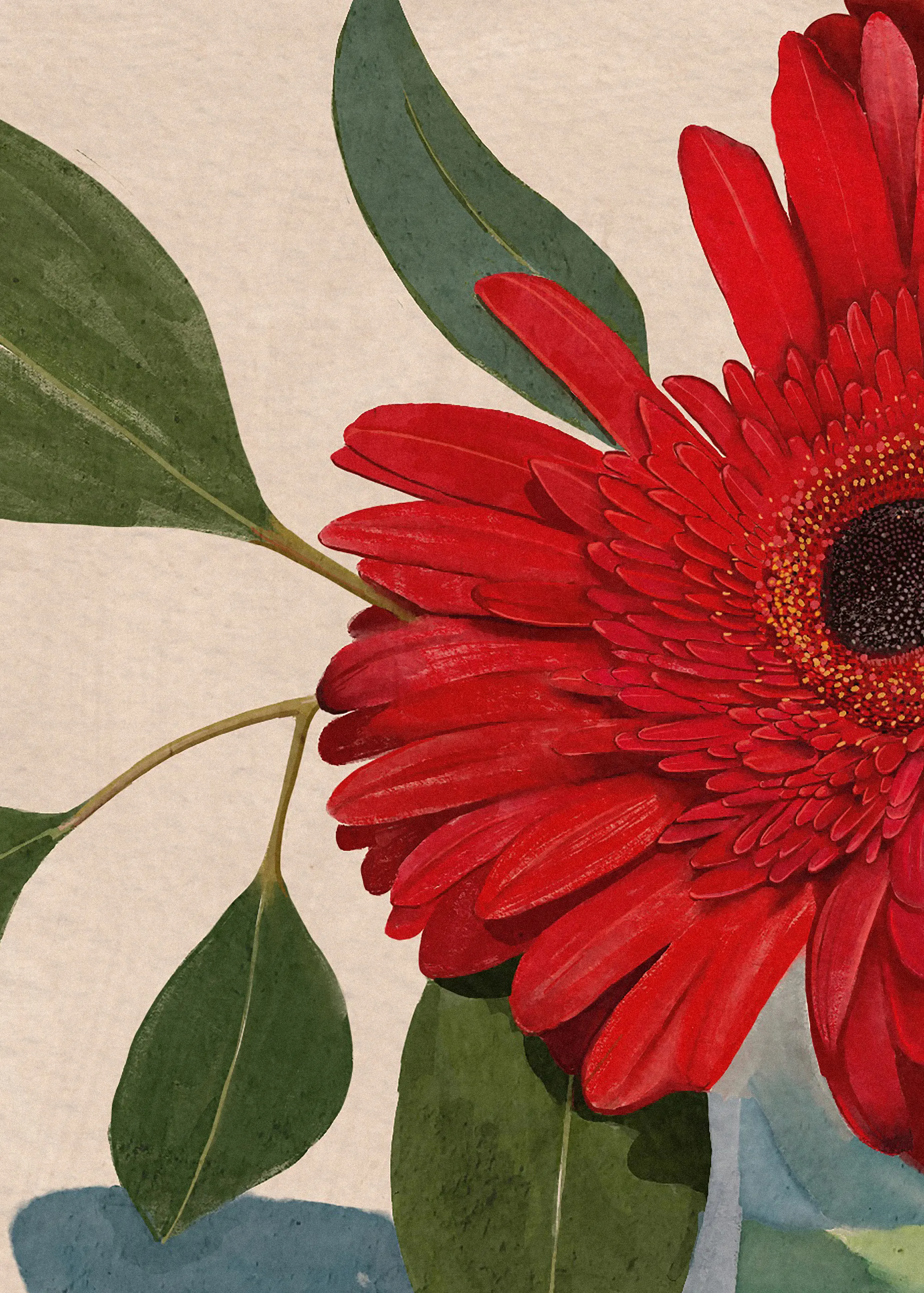 Katie Oshea - Röd Gerbera Daisy Detalj2 Poster 0